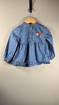 Chandail peplum à manches longues en denim | Kimadi | 24 mois