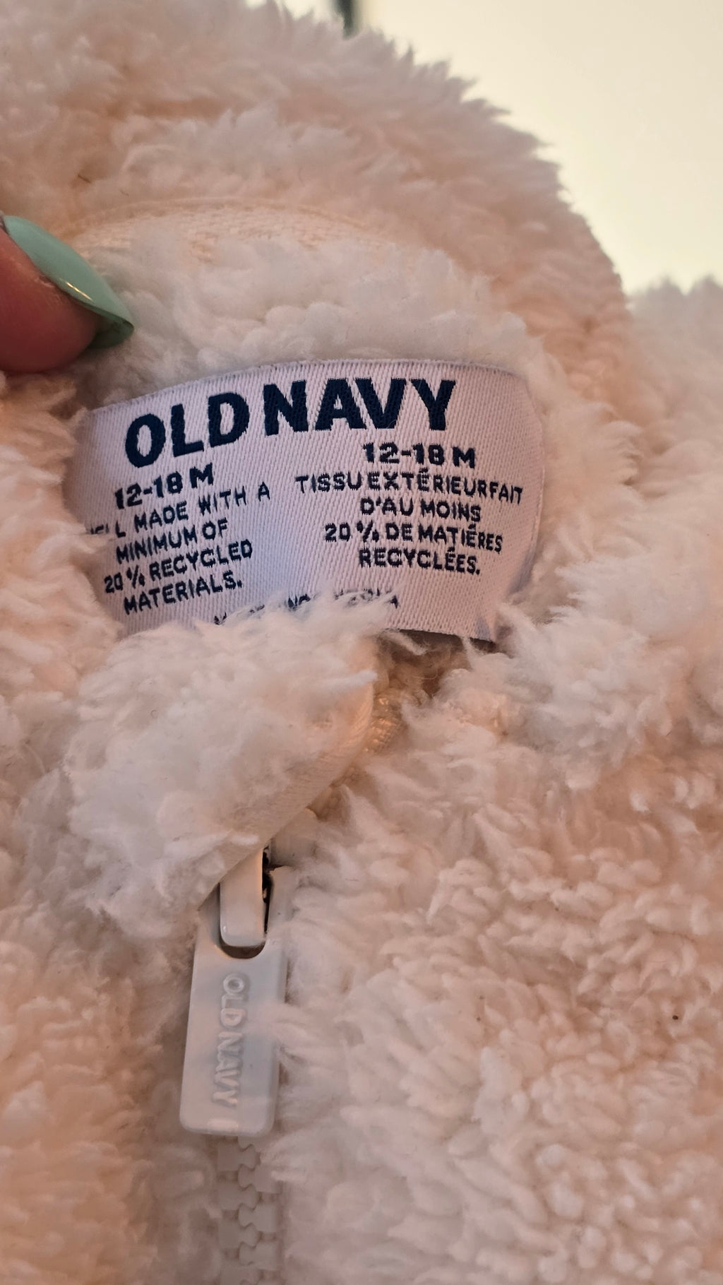 Veste en peluche à capuche Old Navy 12-18 mois