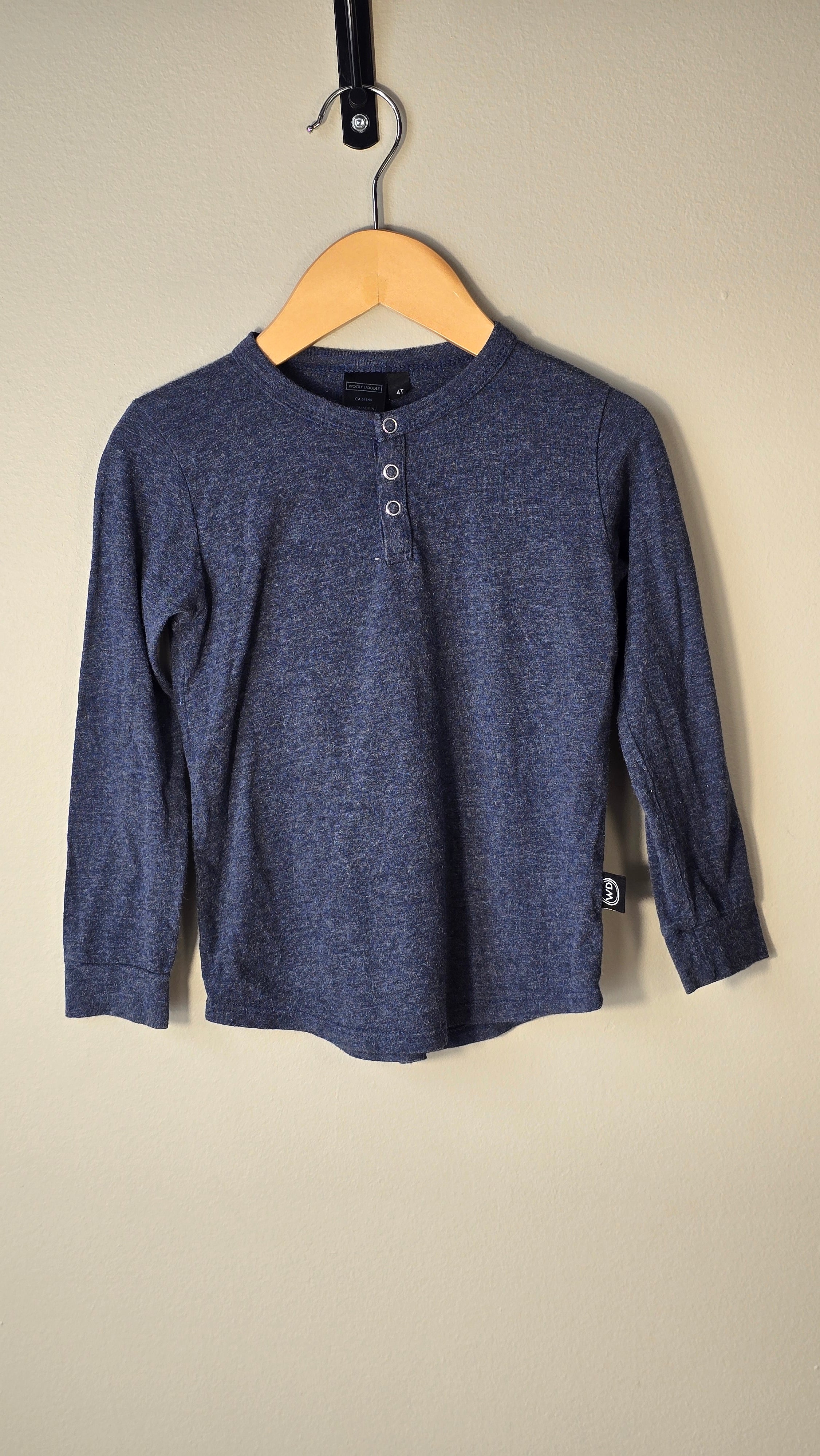 Chandail Henley à manches longues en bamboo Wooly Doodle 4T