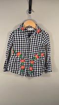 Chemise à carreaux et broderies florales Zara 5T