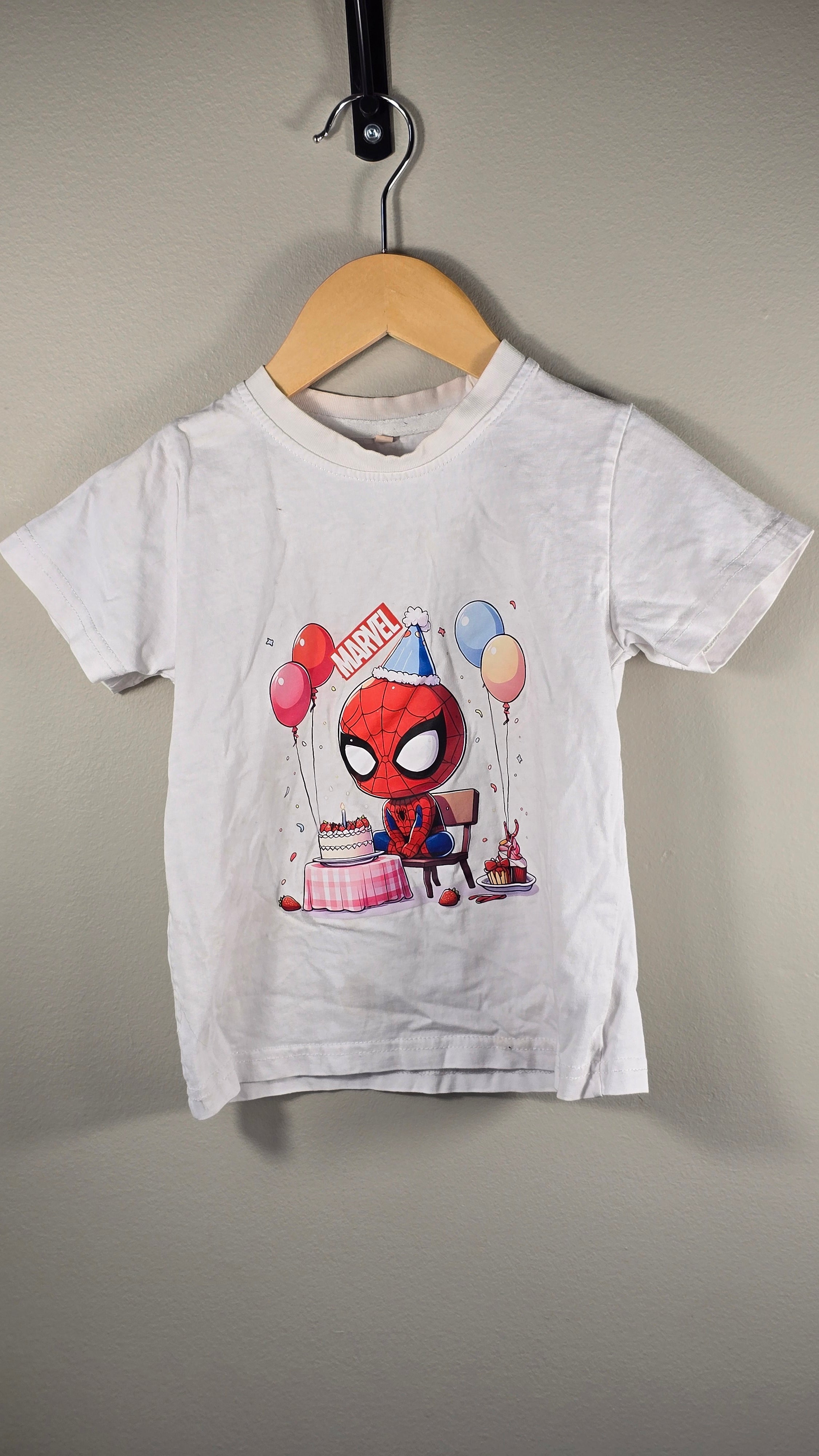 T-Shirt anniversaire spider-man 110 (environ 4T)