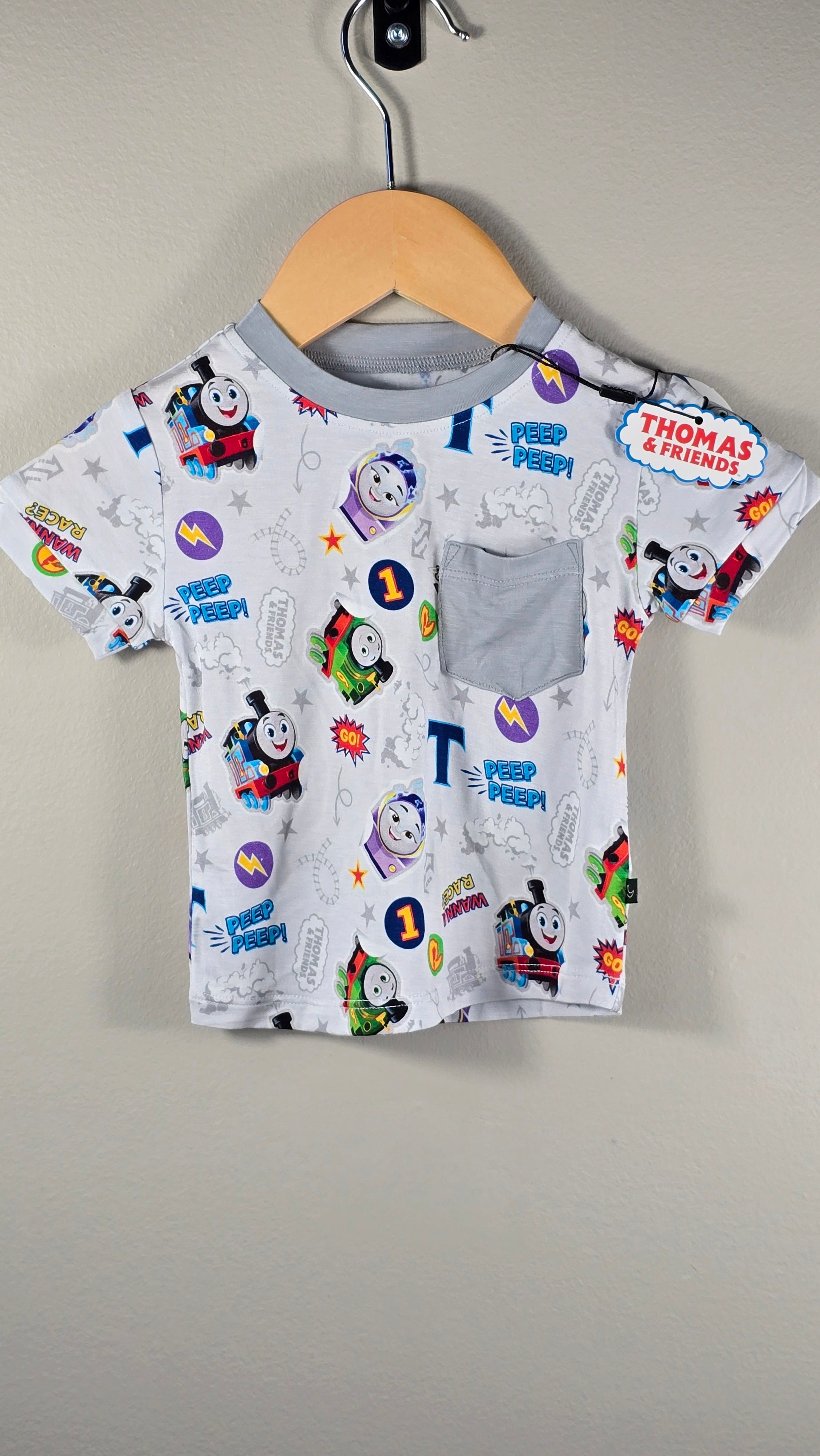 *Neuf T-Shirt The sleepy sloth Thomas le train 6-12 mois