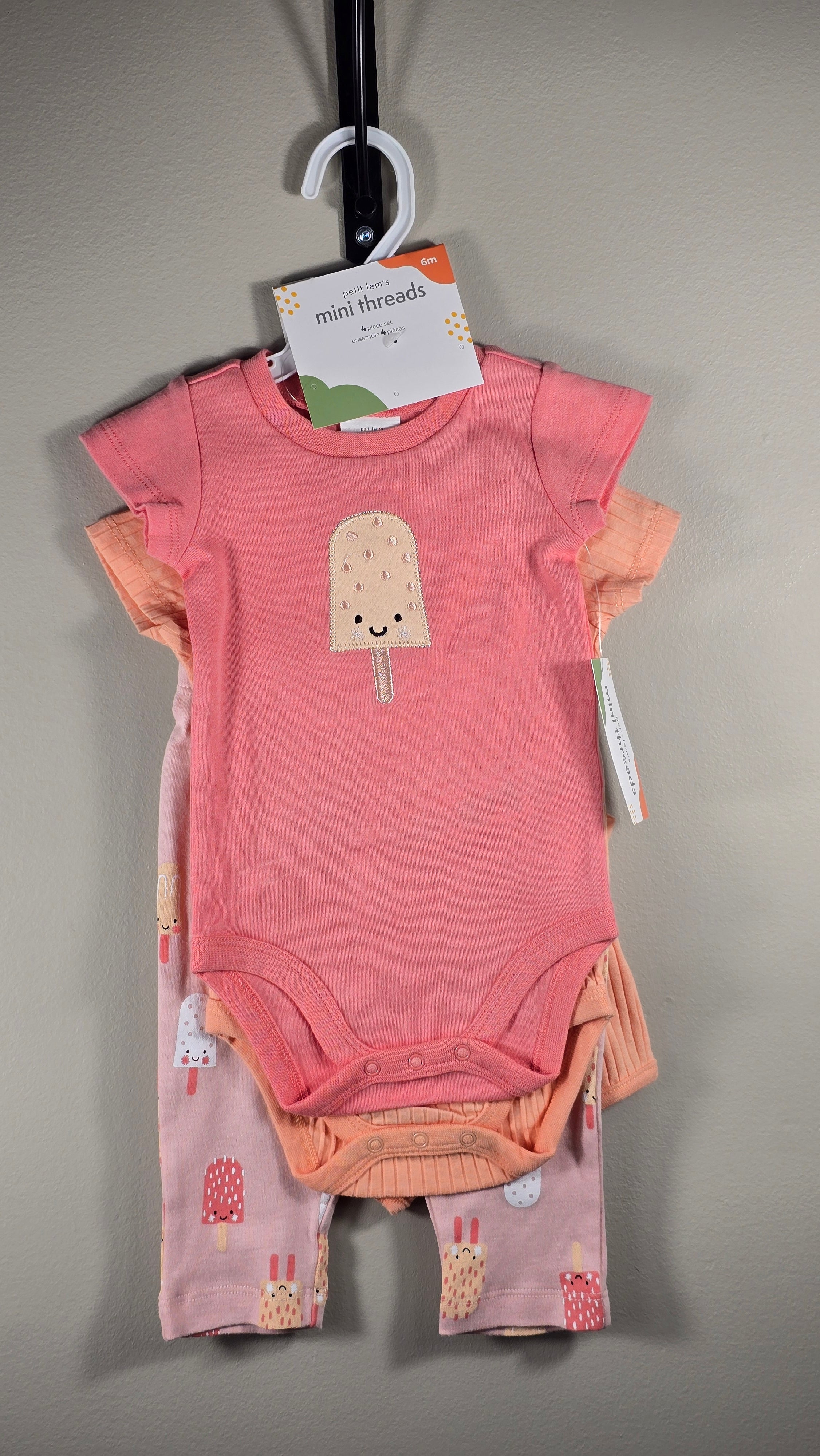 *Neuf Ensemble 4 pièces popsicles | Petit Lem's Mini threads | 6 mois
