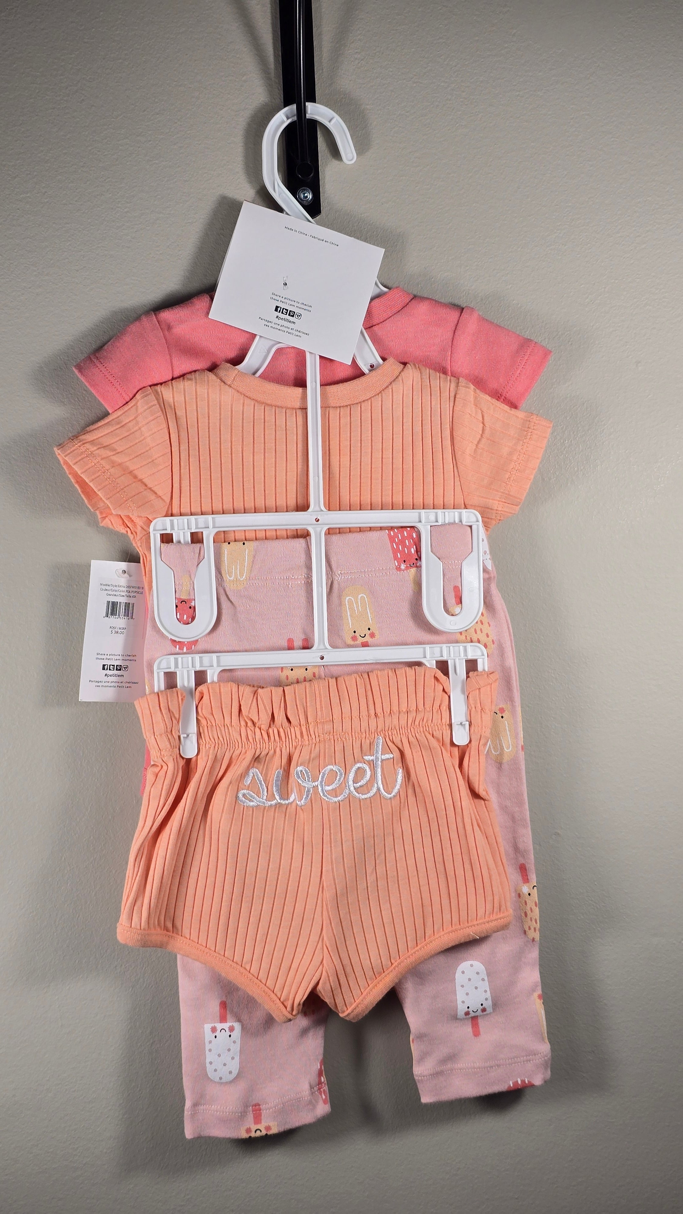 *Neuf Ensemble 4 pièces popsicles | Petit Lem's Mini threads | 6 mois
