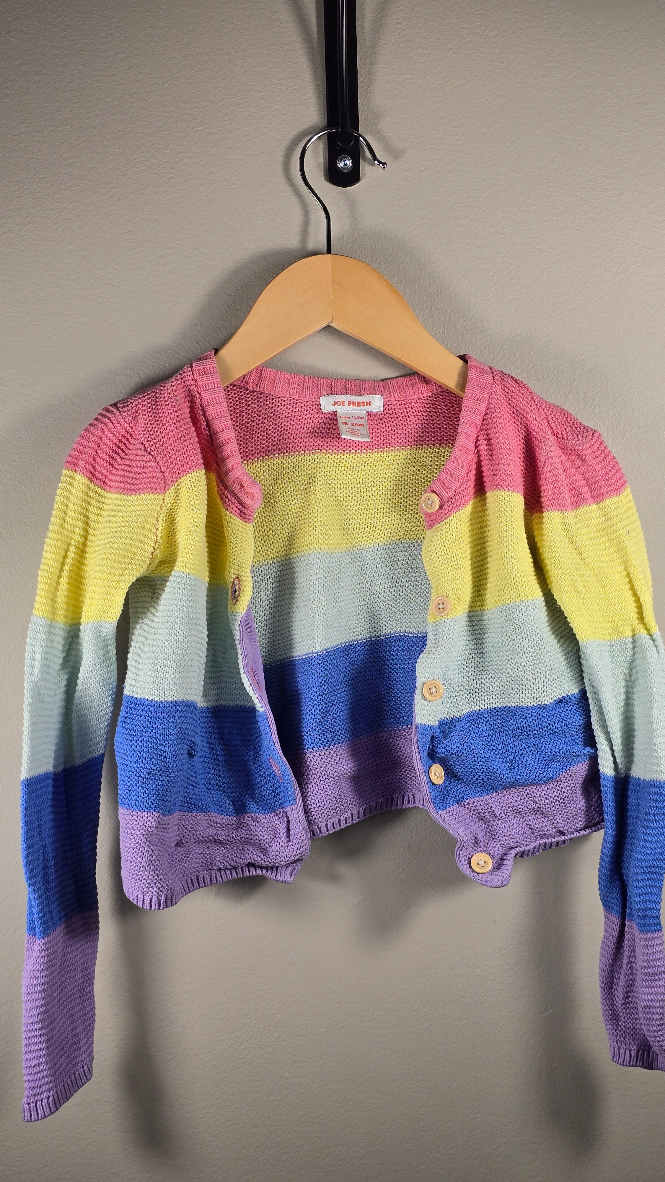 Cardigan crocheté aux couleurs de l'arc-en-ciel | Joe Fresh | 18-24 mois