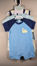 *Neuf Ensemble de 3 barboteuses dino | PL Baby | 9 mois