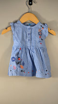 Robe rayée à broderies fleuries | Nanö | 3 mois