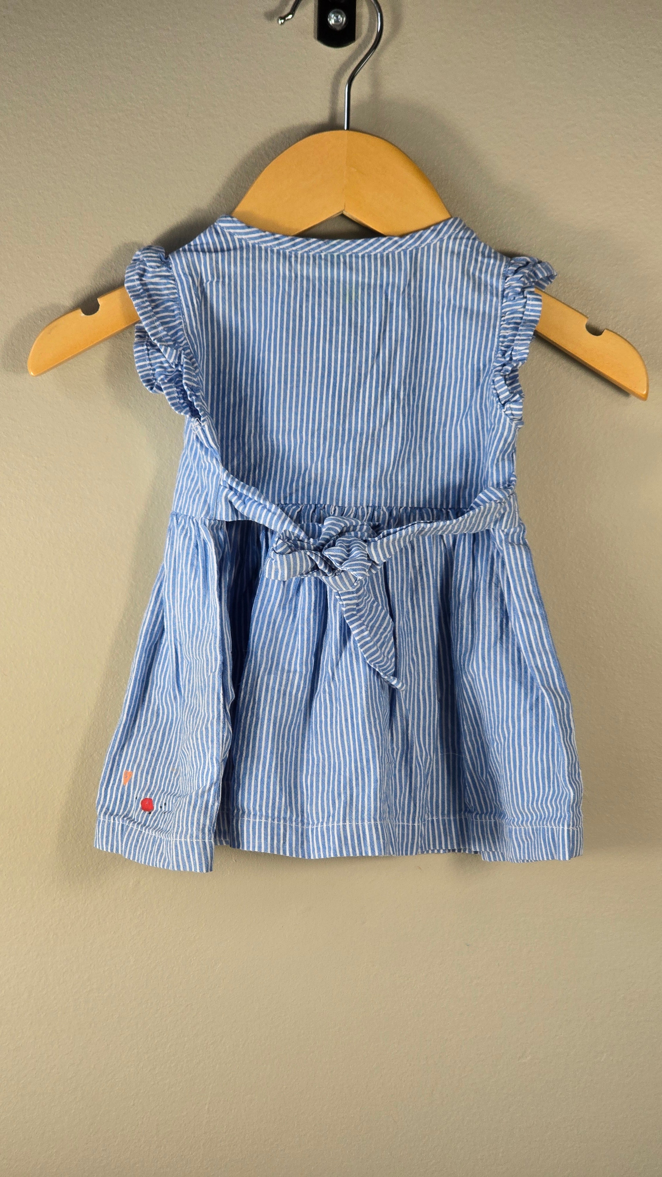Robe rayée à broderies fleuries | Nanö | 3 mois