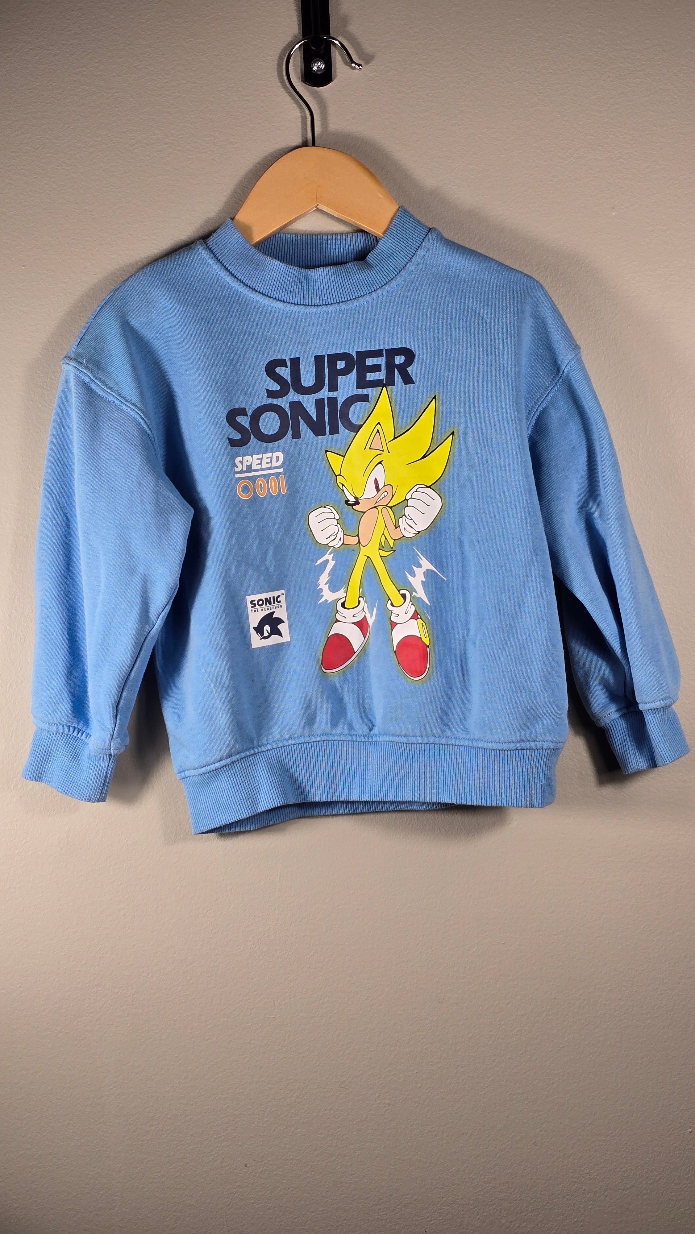 Crewneck | H&M x Super Sonic | 2-4 ans *petite tache dans le haut du dos
