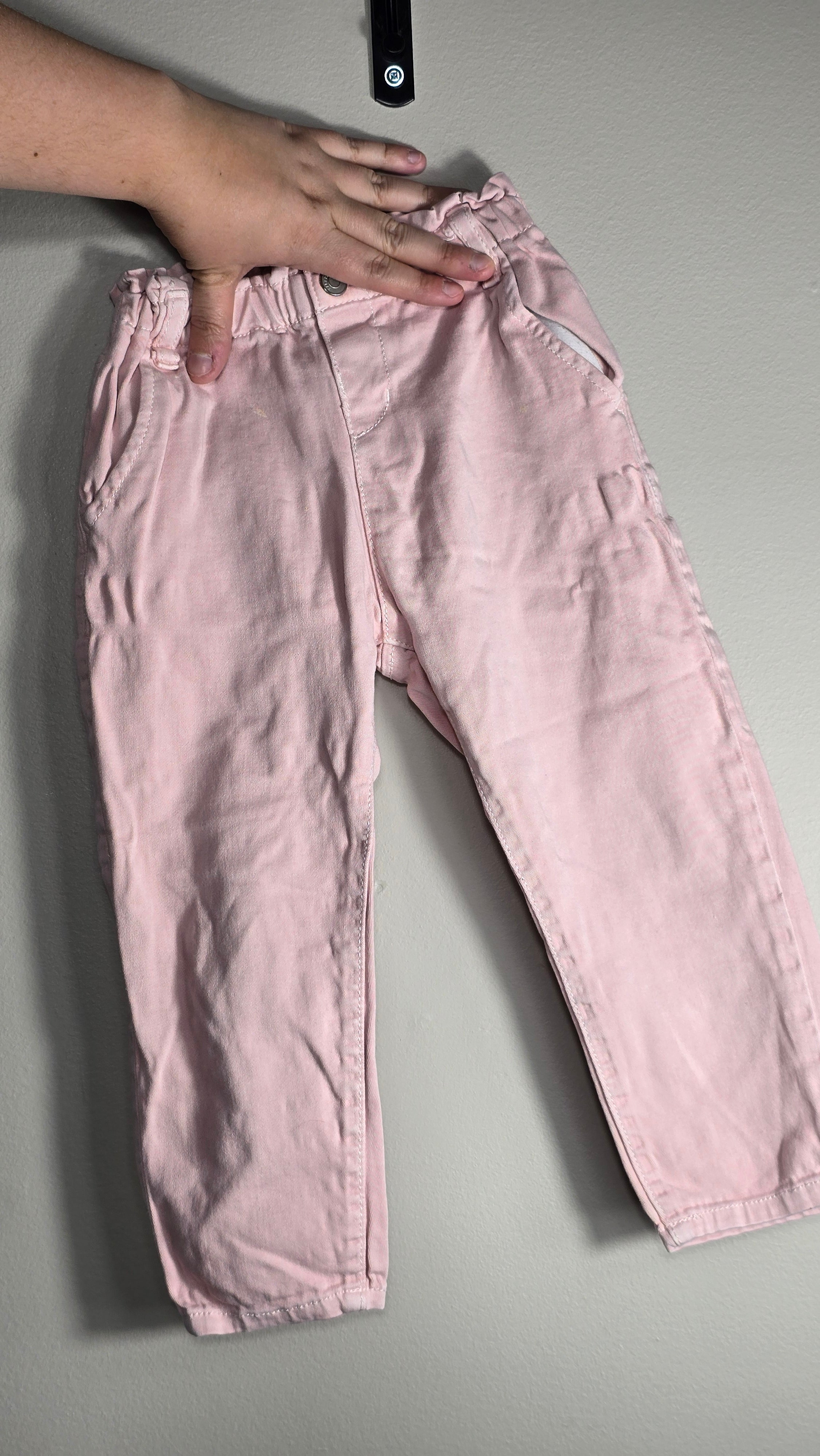 Jeans roses taille paperbag | Zara | 2-3T