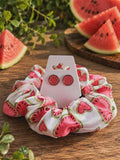 Ensemble chouchou et boucles d'oreilles | Melon d'eau | Neuf