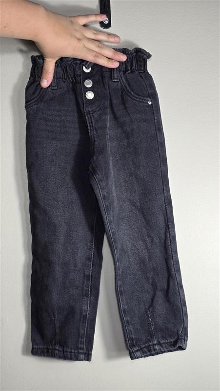 Jeans noirs taille paperbag | Zara | 4T *Très légers signes d'usure