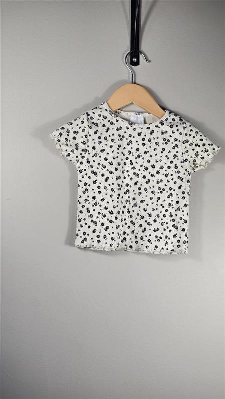 T-shirt côtelé fleuri | Zara | 6 ans *Fait petit