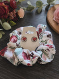 Ensemble chouchou et boucles d'oreilles | Roses | Neuf