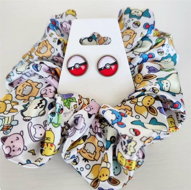 Ensemble chouchou et boucles d'oreilles | Pokémon | Neuf