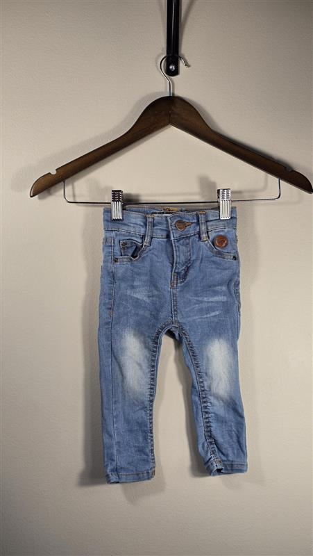 Jeans coupe skinny à effet délavé | L&P | 6-12 mois  *Bouton à fente *Taille ajustable