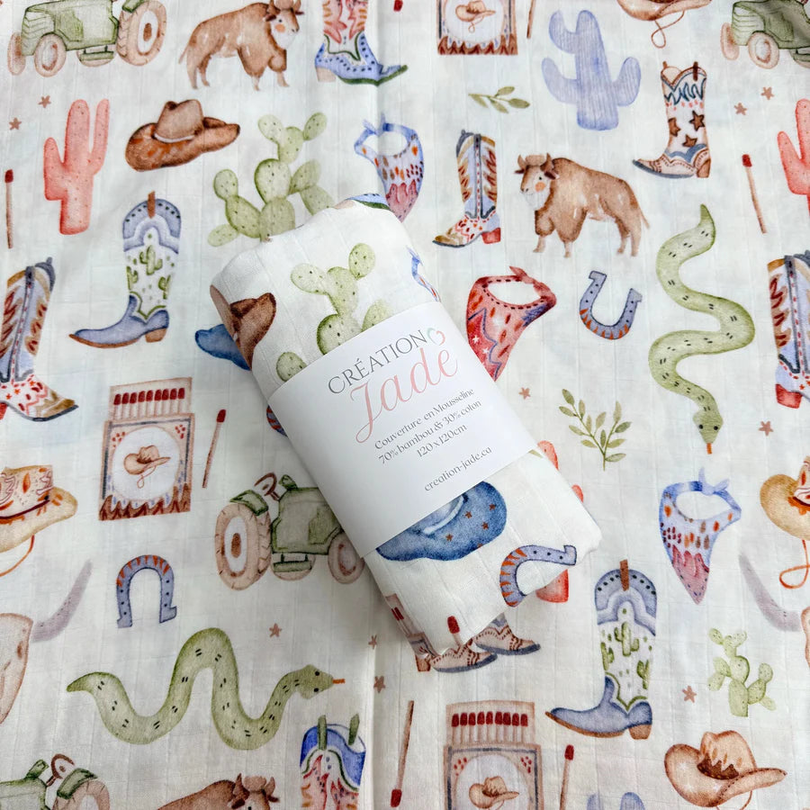 Mousseline en bamboo & coton | Création Jade | Western