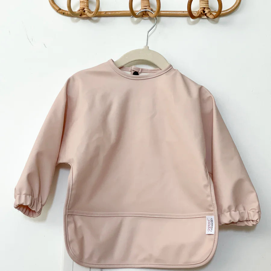 Bavoir imperméable à manches longues Création Jade - Rose doux