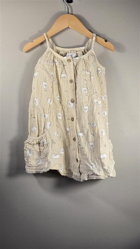 Robe éléphants en mousseline | Rise Little Earthling | 18-24 mois