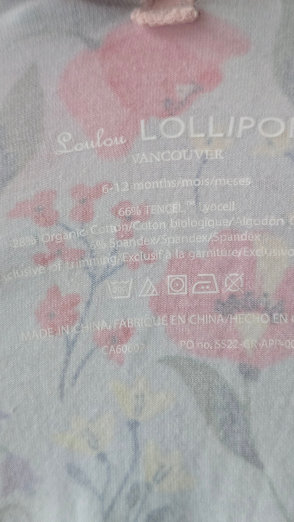 Loulou Lollipop floral bamboo pyjamas 6-12 months
