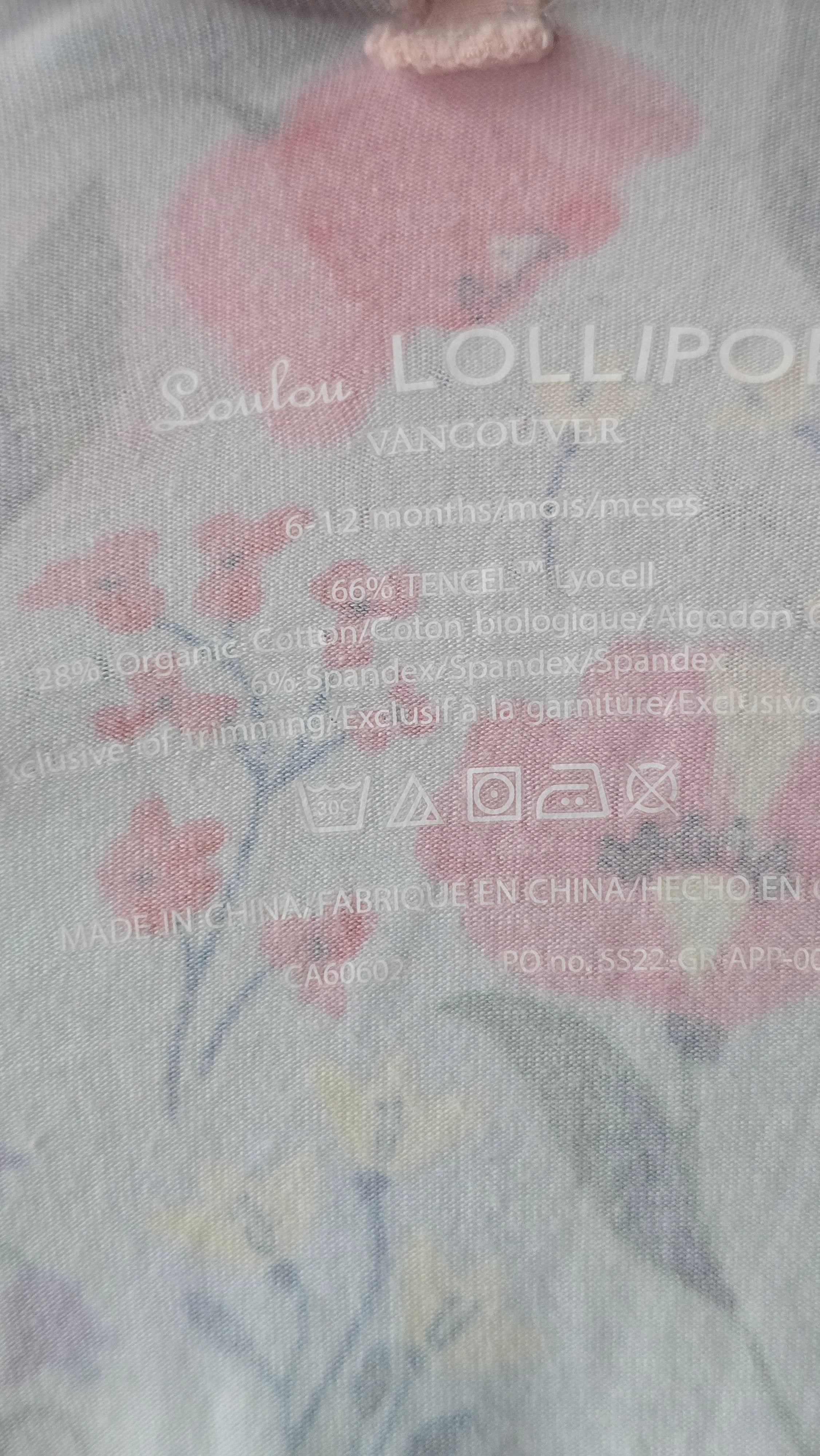 Pyjama fleuri en bamboo Loulou Lollipop 6-12 mois