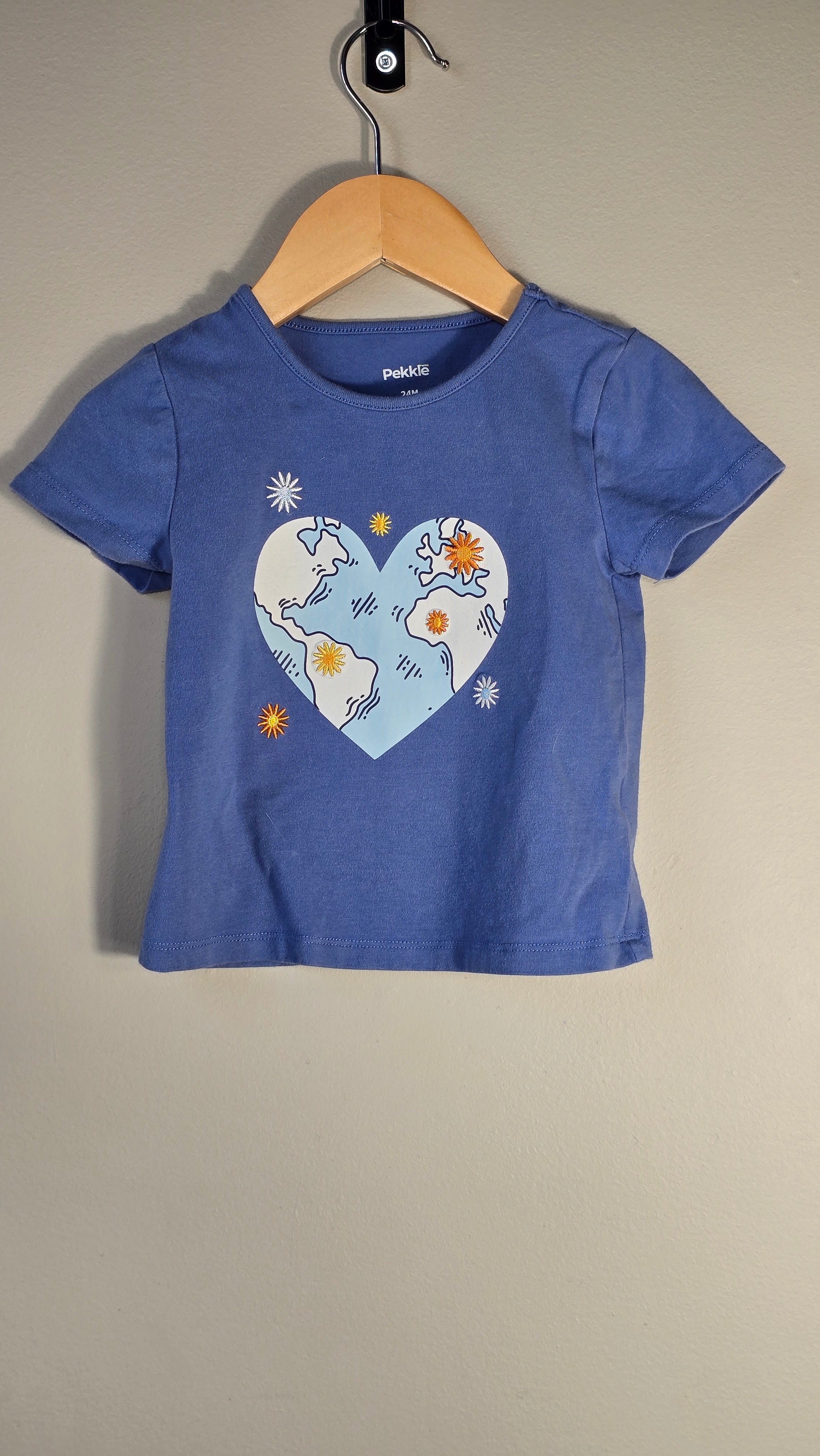 T-shirt terre en cœur | Pekkle | 24 mois *Super doux