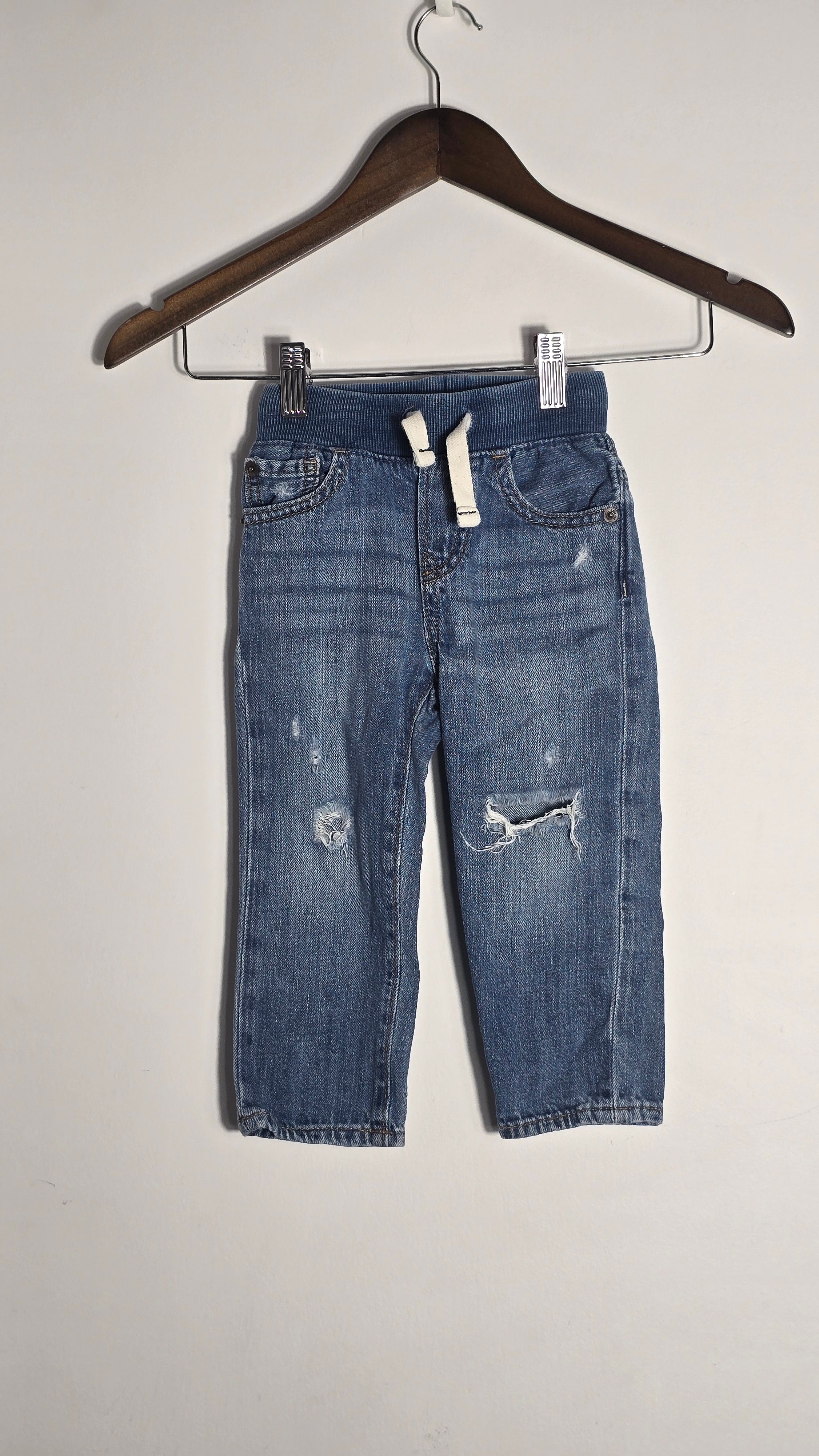 Jeans étroit effet usé taille élastique | Baby Gap | 2T