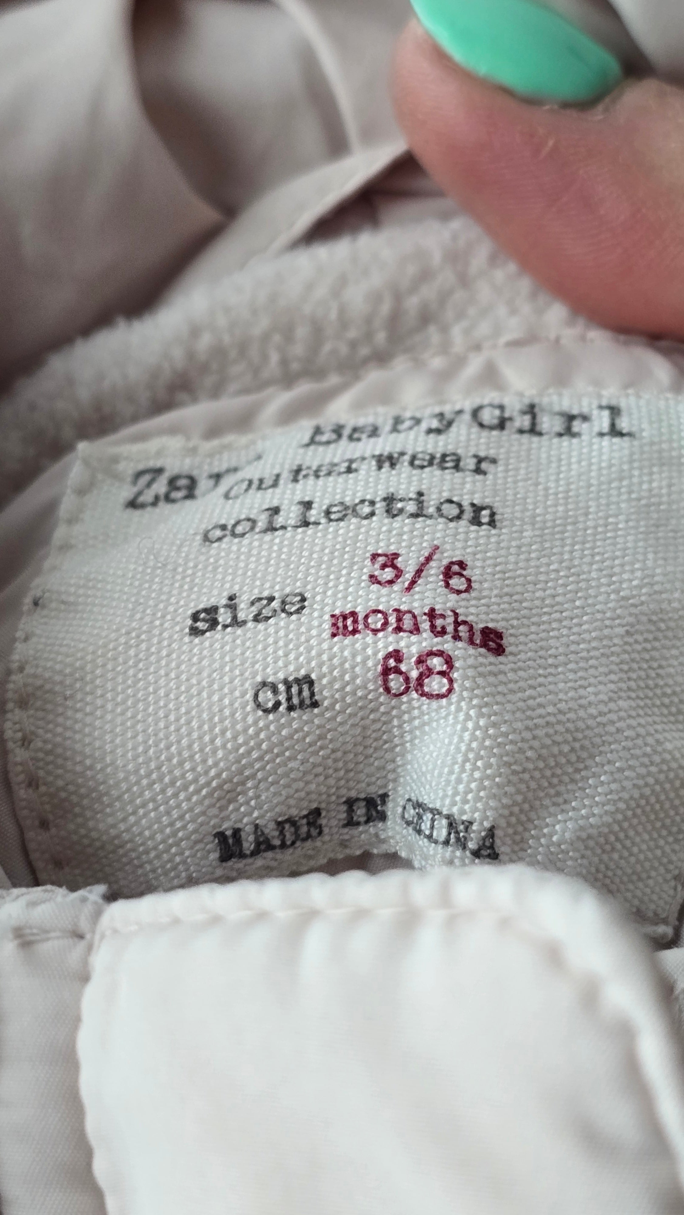 Manteau mi-saison Zara 3-6 mois *Fait grand et épais