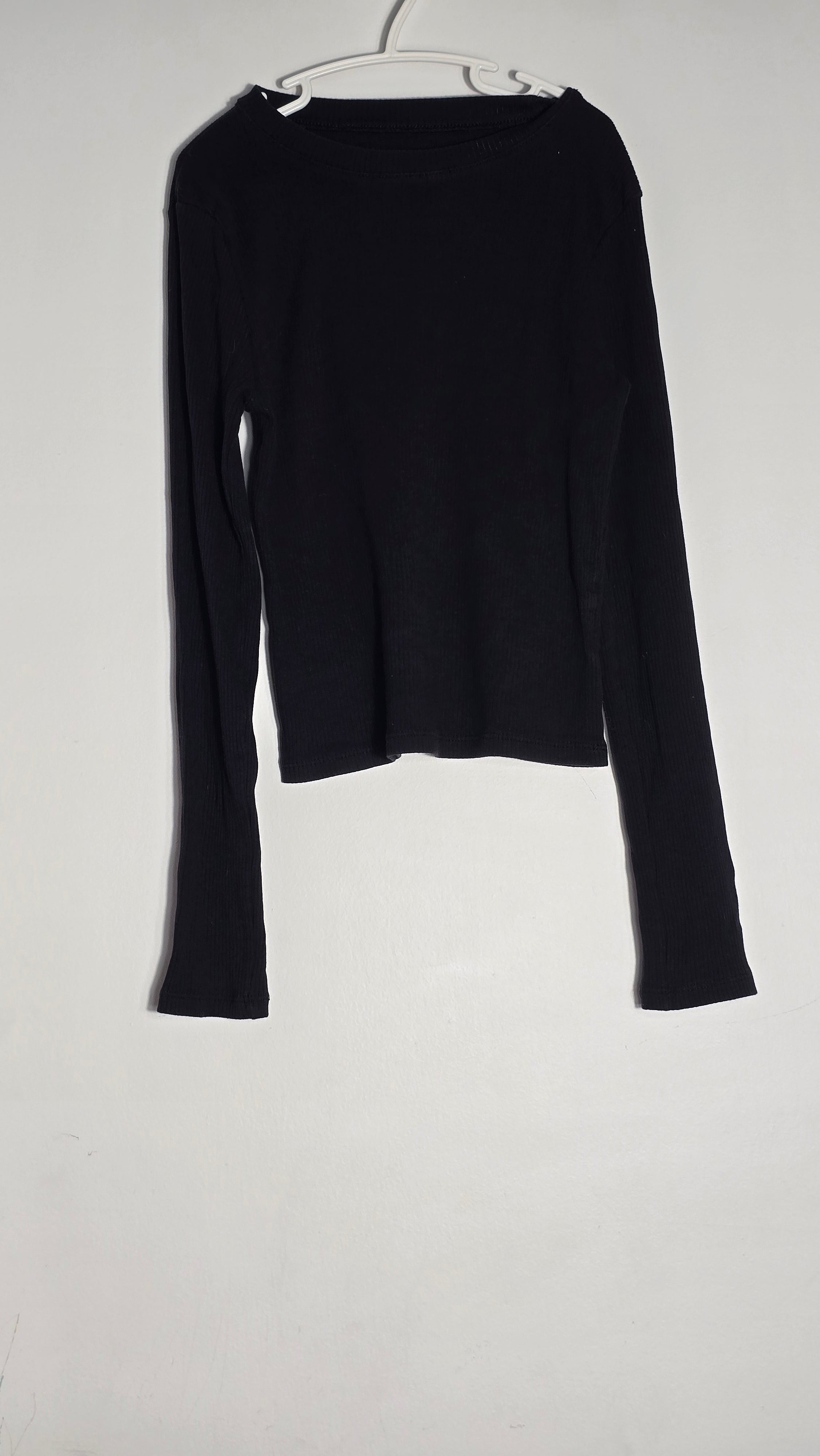 Chandail côtelé en coton bio à manches longues | H&M | 10-12A