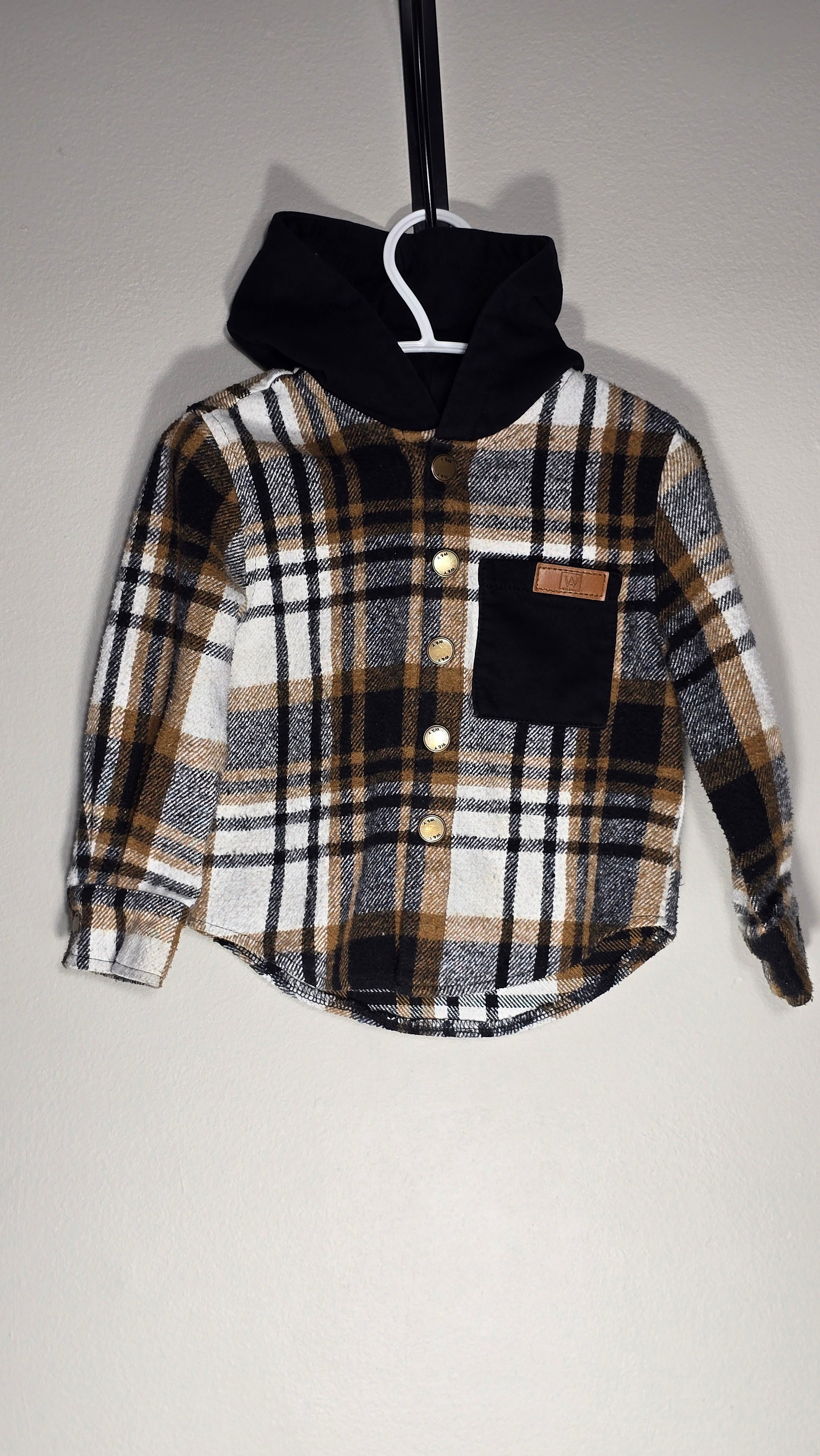 Chemise à carreaux en flanelle à capuche en coton | Will&you | 12 mois