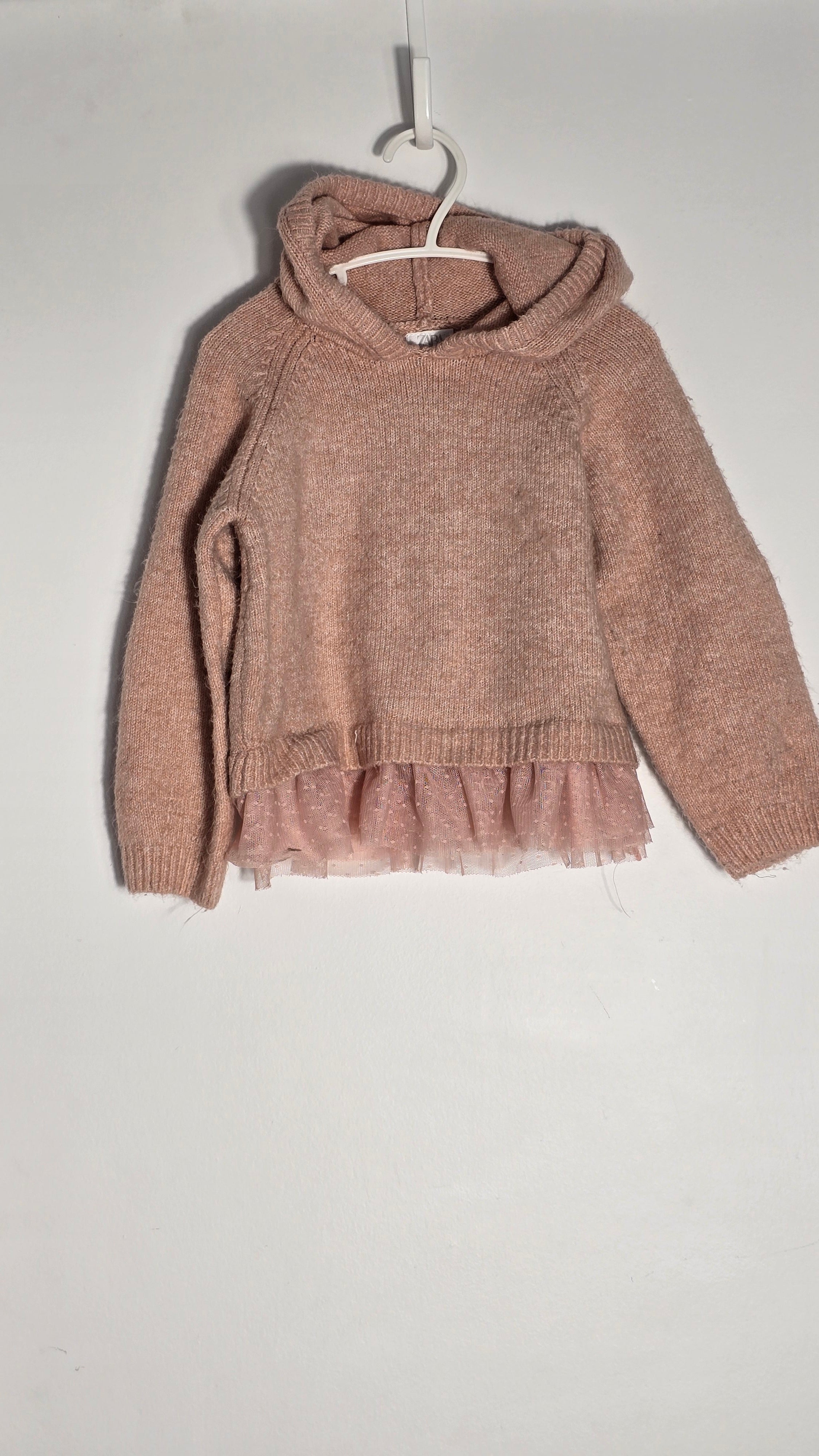 Pull à capuche en laine et tulle | Zara | 2-3A
