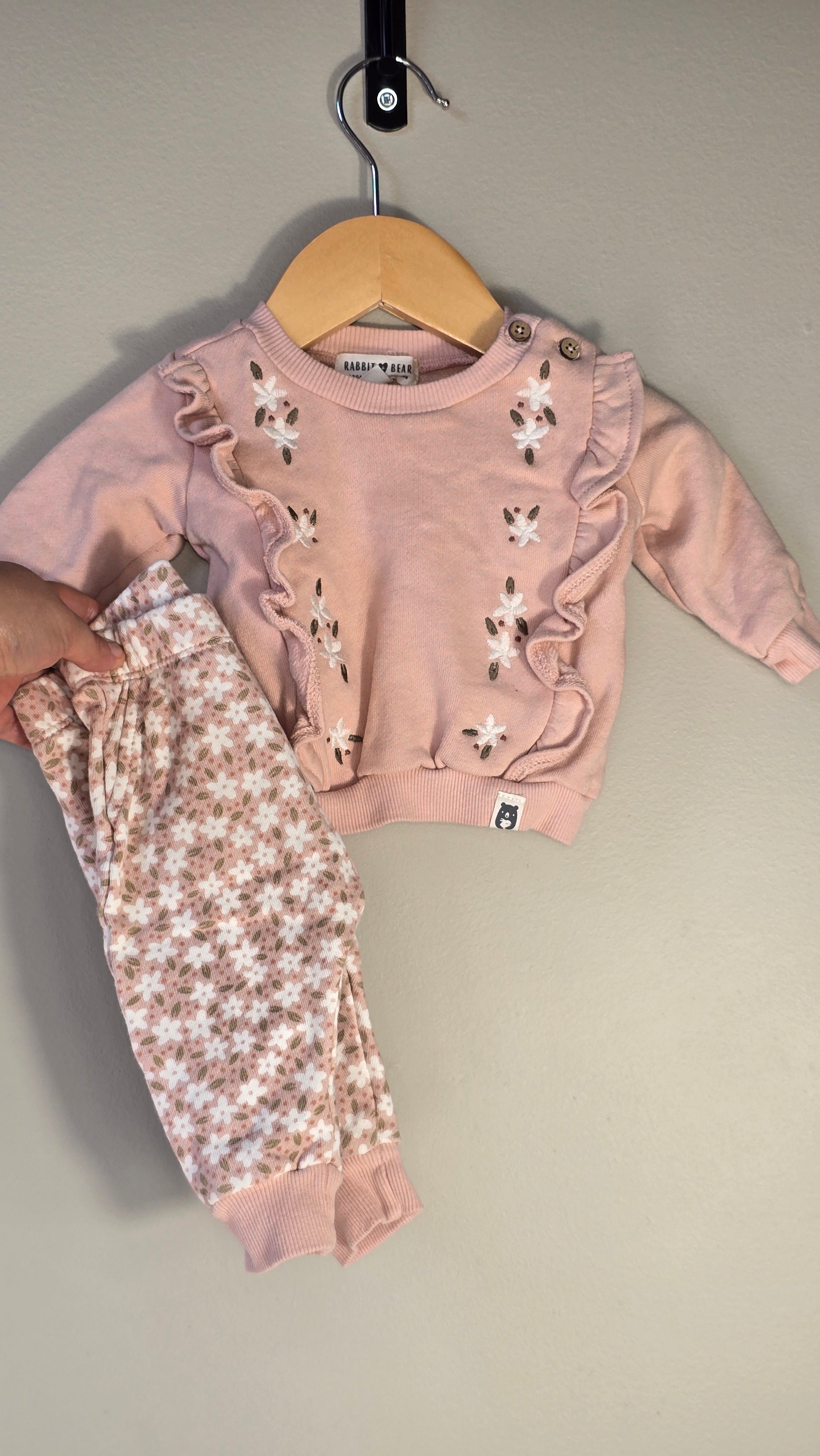 Fleece Floral Set | Rabbit Bear | 0-3 Months