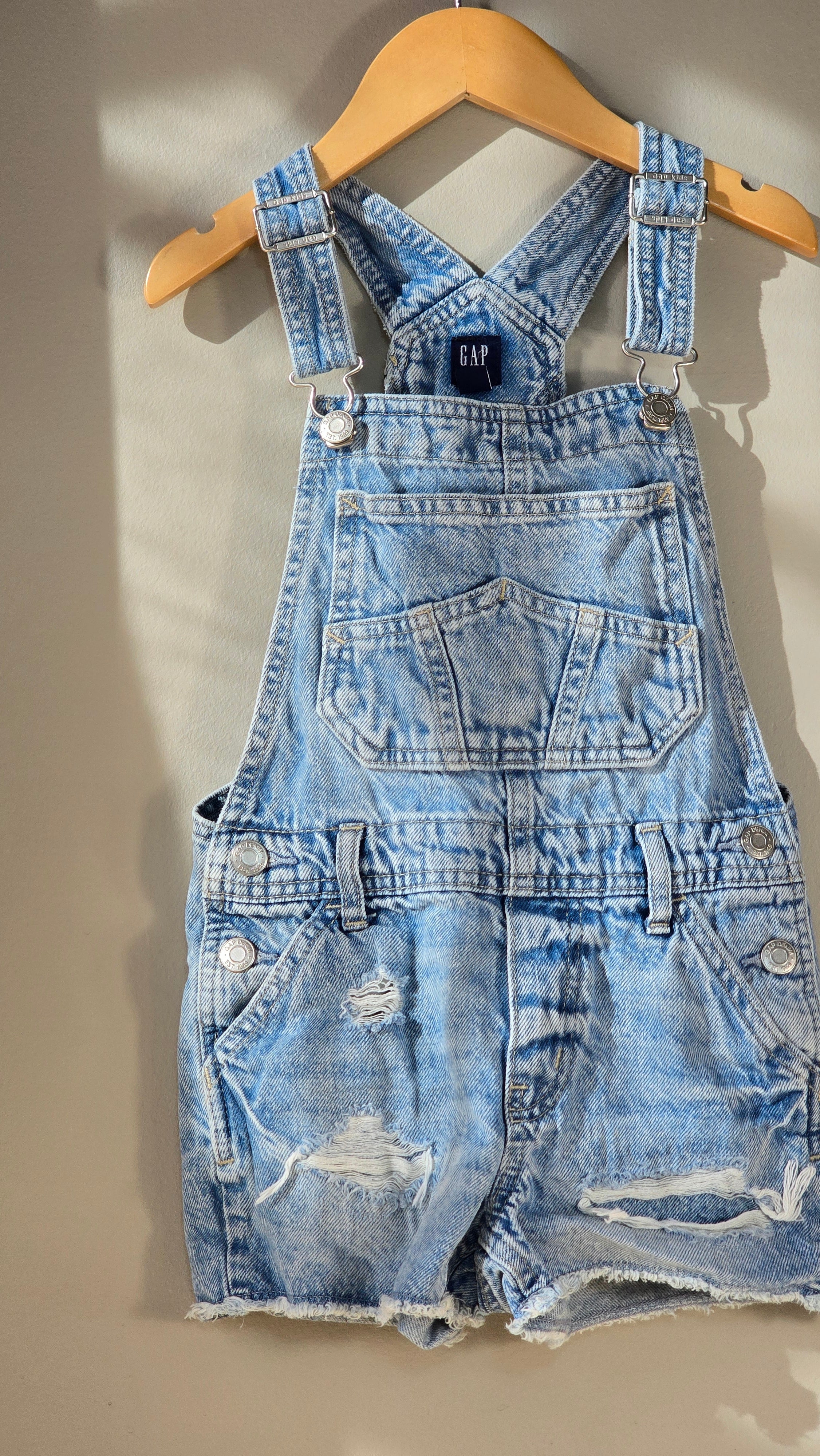 Distressed denim shortalls | Gap Kids | S (6-7 years)