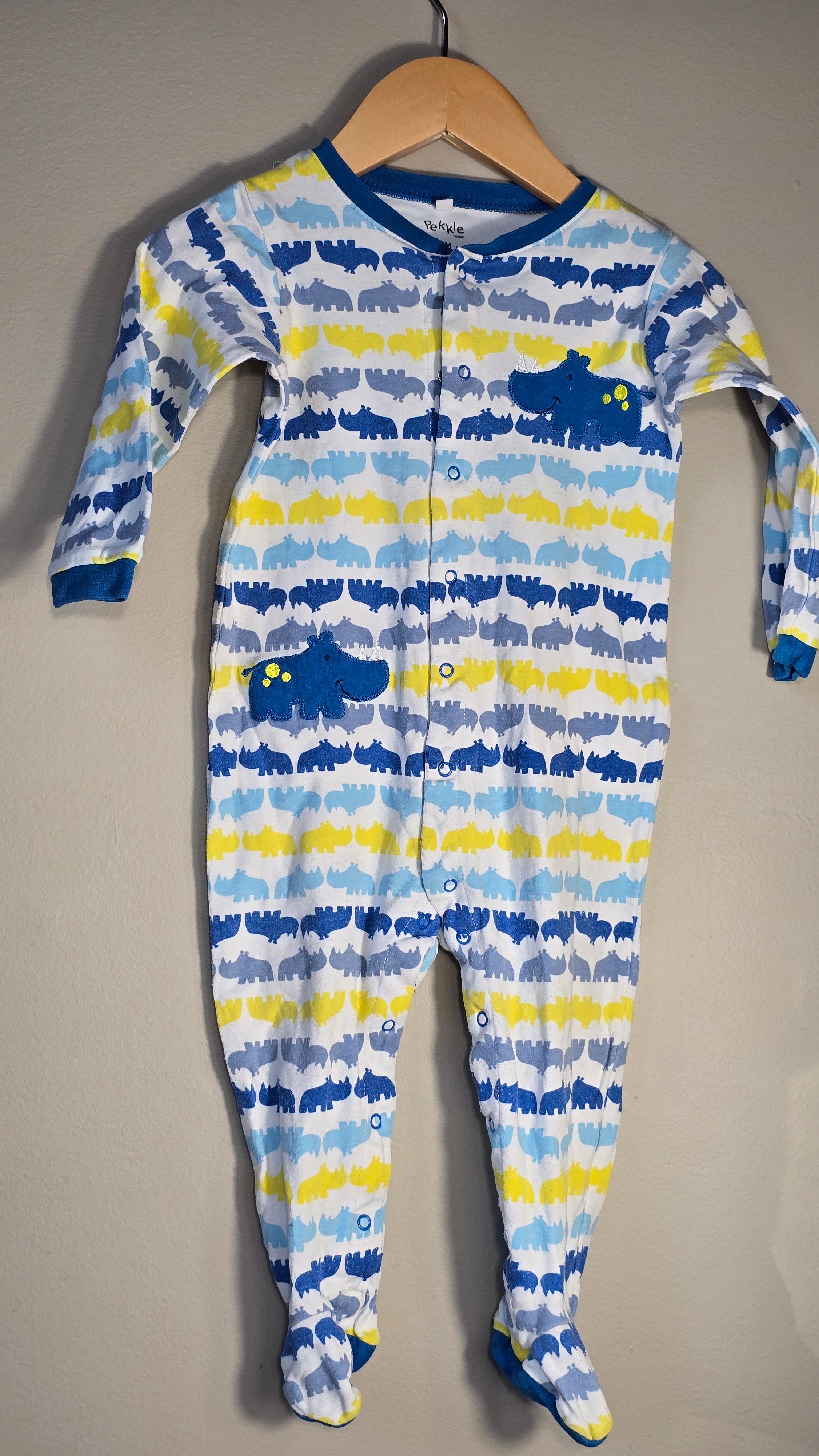 Hippo button-up pajama | Pekkle | 18 months *Slightly fuzzy