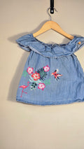 Top en denim à épaules dénudées élastiques | Abercrombie kids | 5 ans