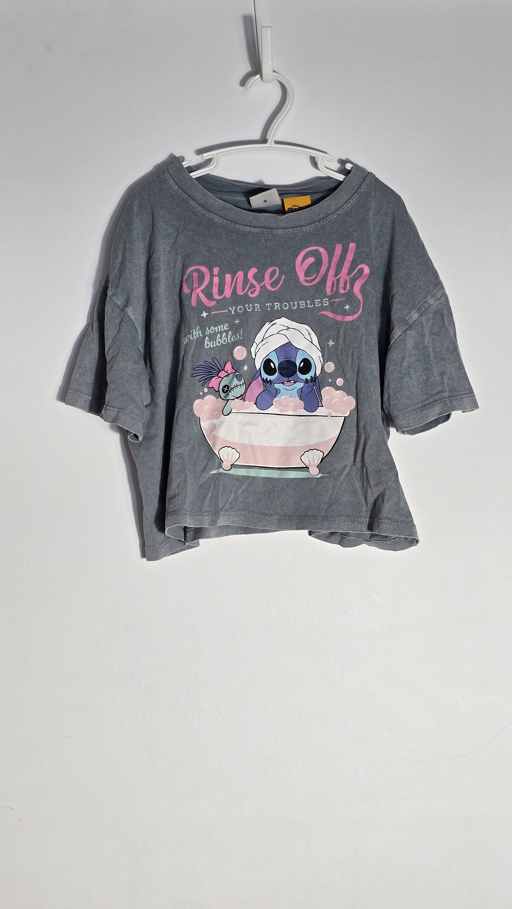 CONS AT | T-shirt écourté | Zara x Stitch | 8-9A *imparfait au col