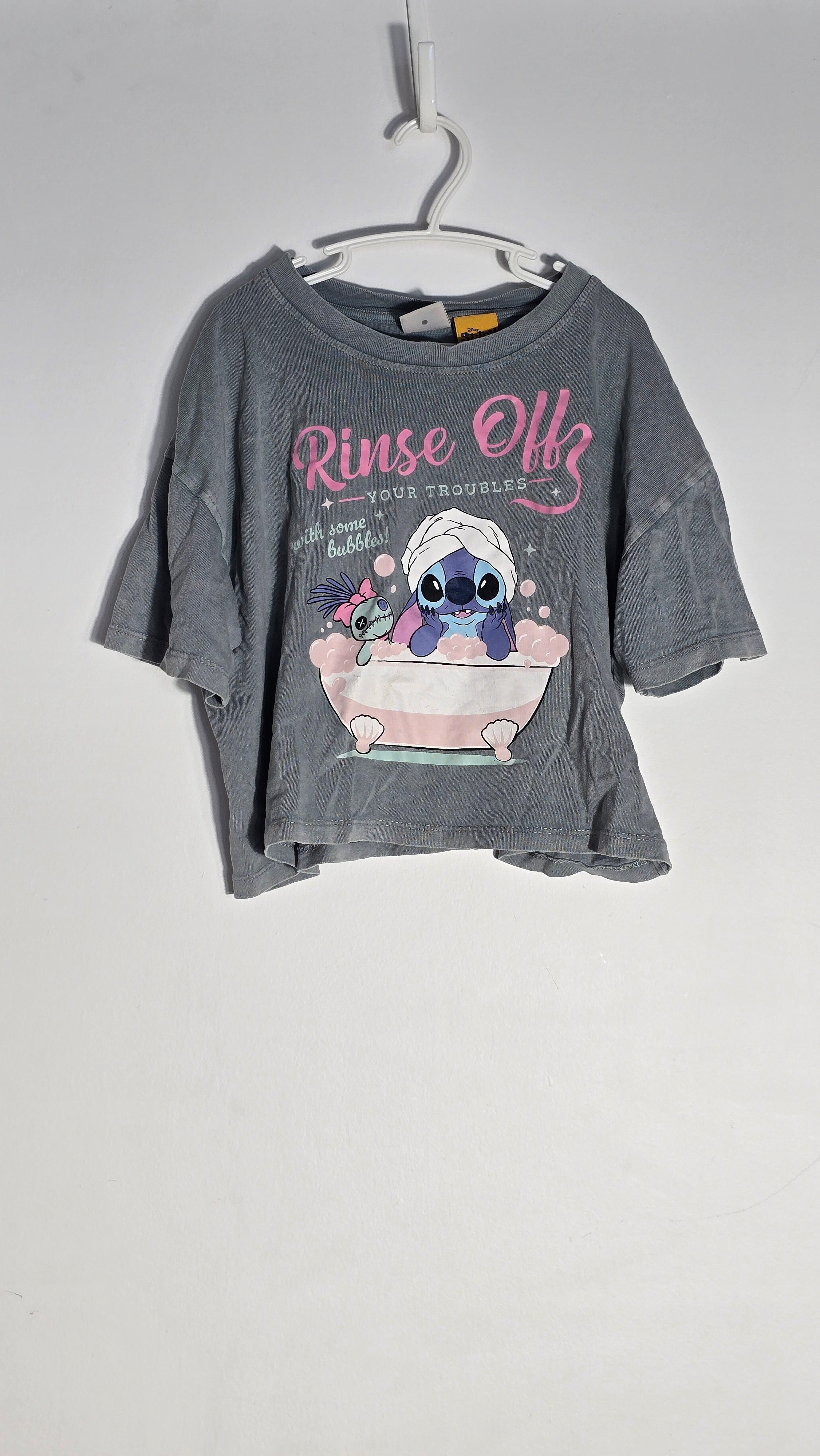 CONS AT | T-shirt écourté | Zara x Stitch | 8-9A *imparfait au col