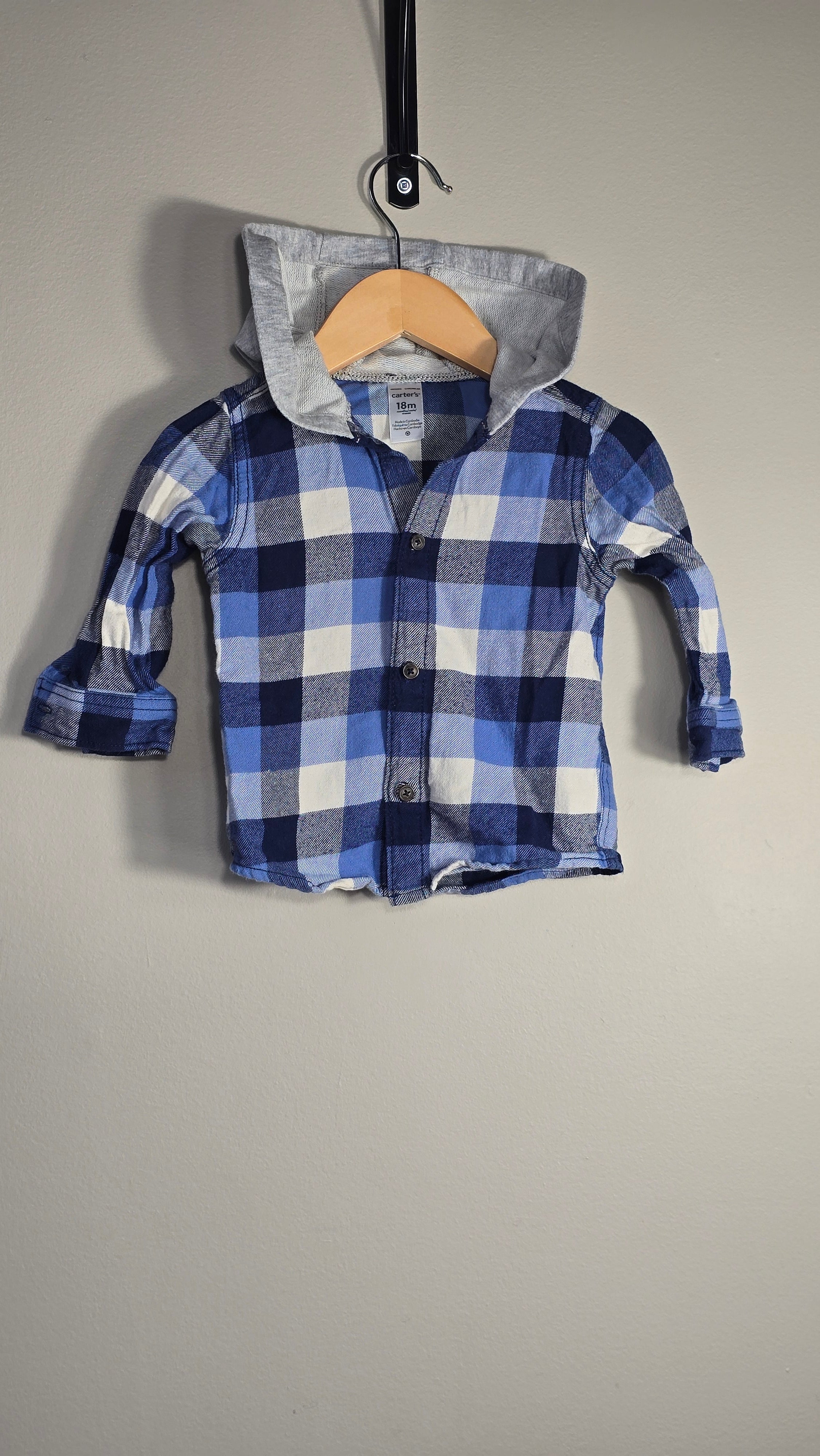 Chemise à carreaux à capuche en molleton | Carter's | 18 mois