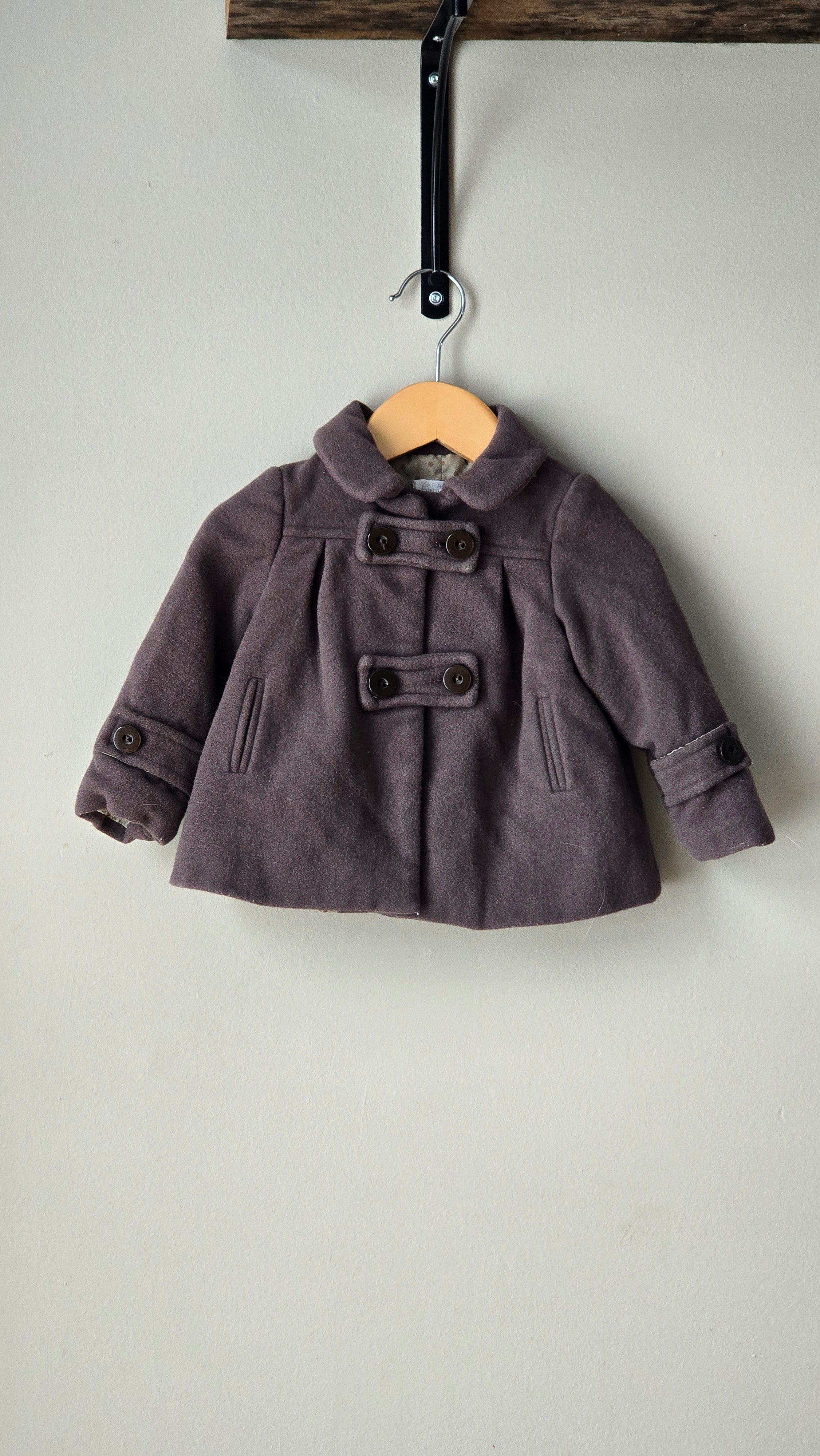 Zara mid-season felt coat, size 9-12 months