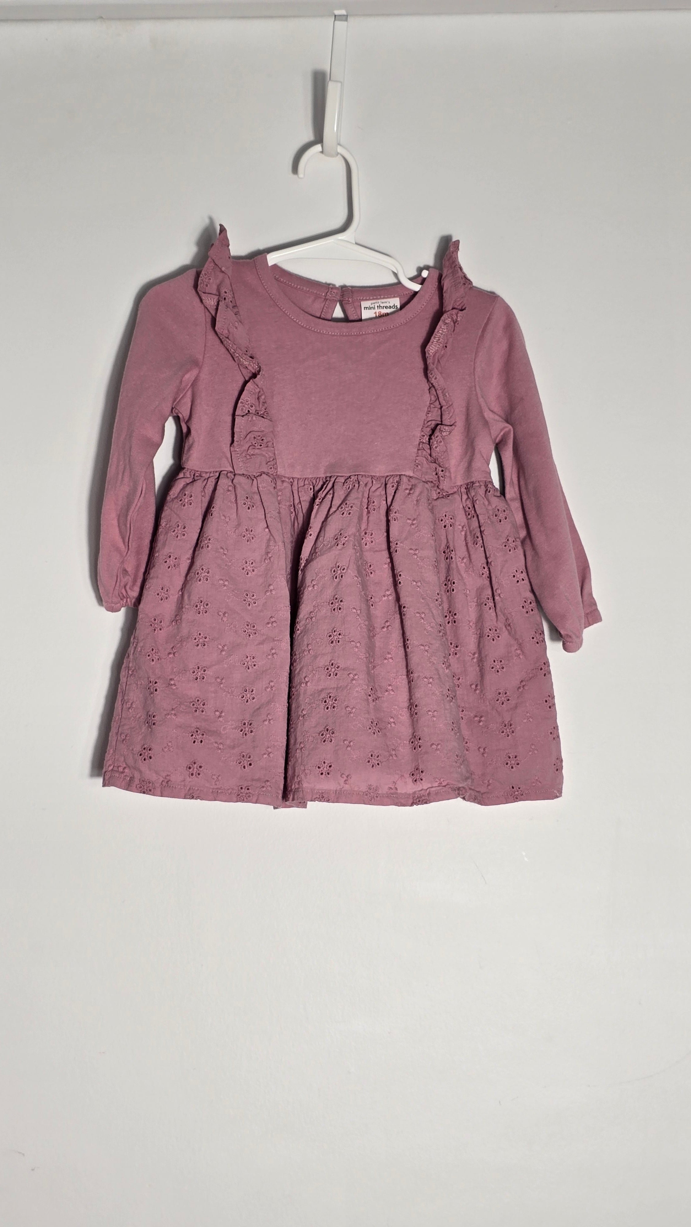 Robe à manches longues à broderies florales | Petit Lem's mini threads | 18 mois