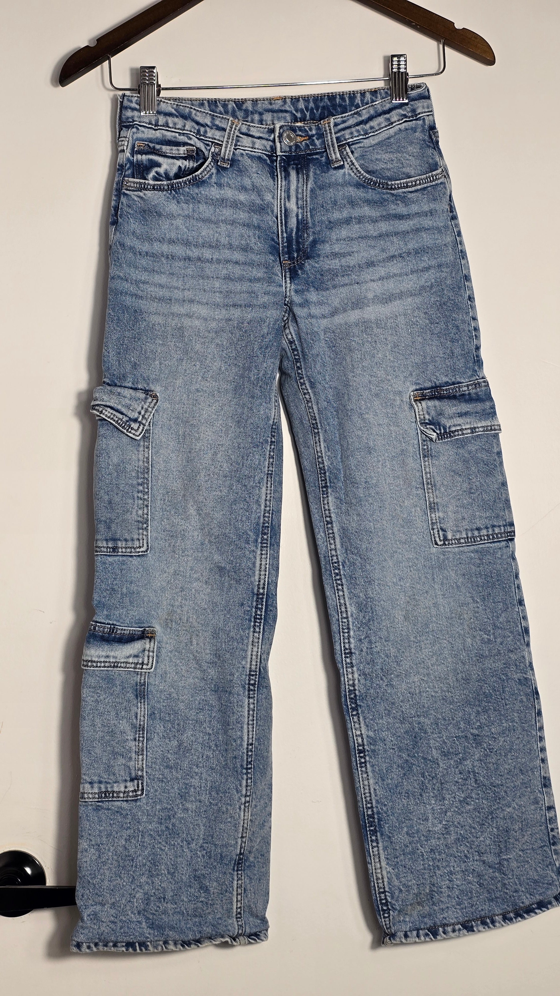 Jeans cargo jambe large taille basse | H&M | 11-12A