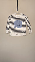 Elephant striped crewneck | Unknown brand | 12-18 months