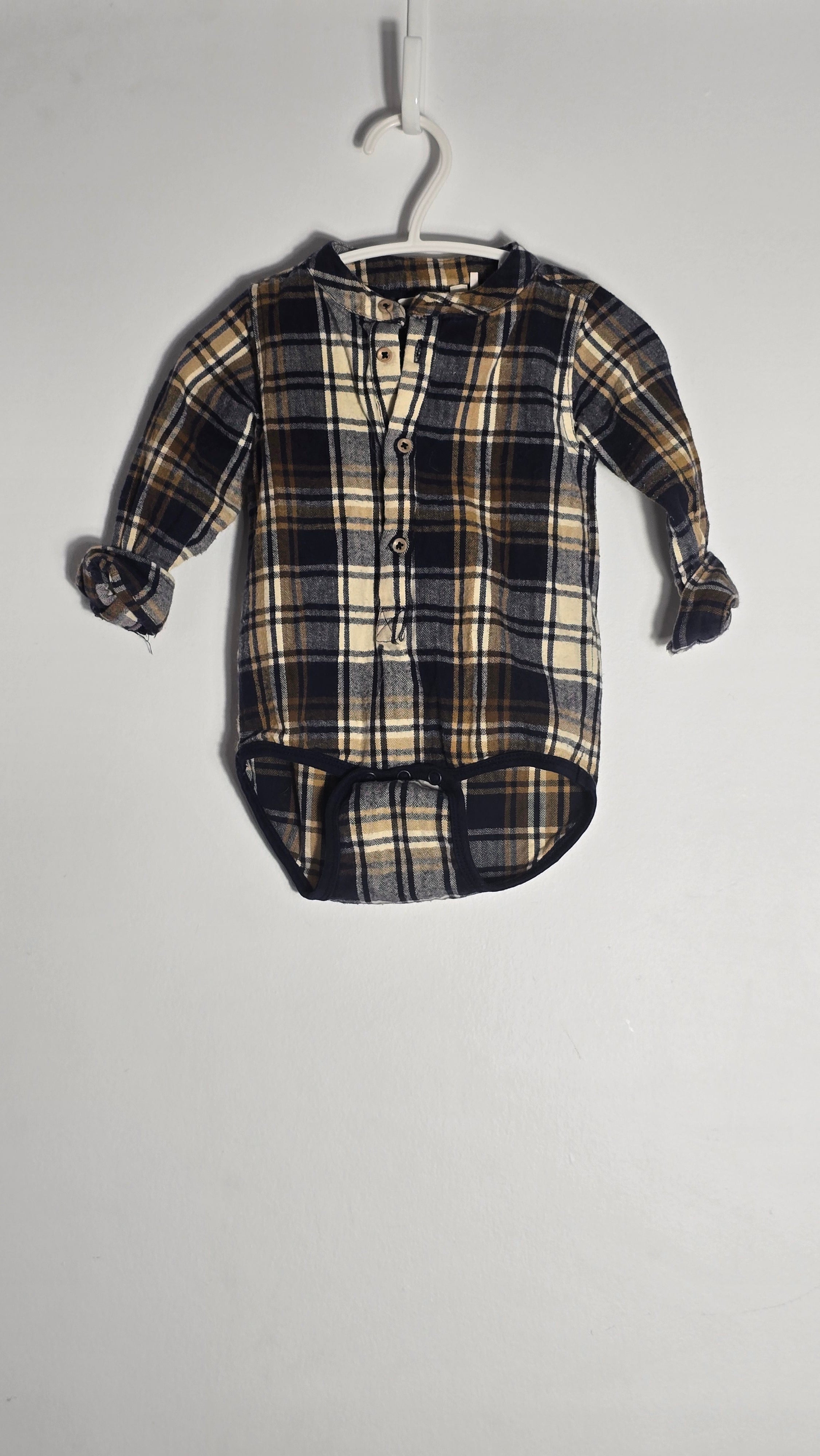 Body à carreaux en flanelle | Minymo | 9 mois