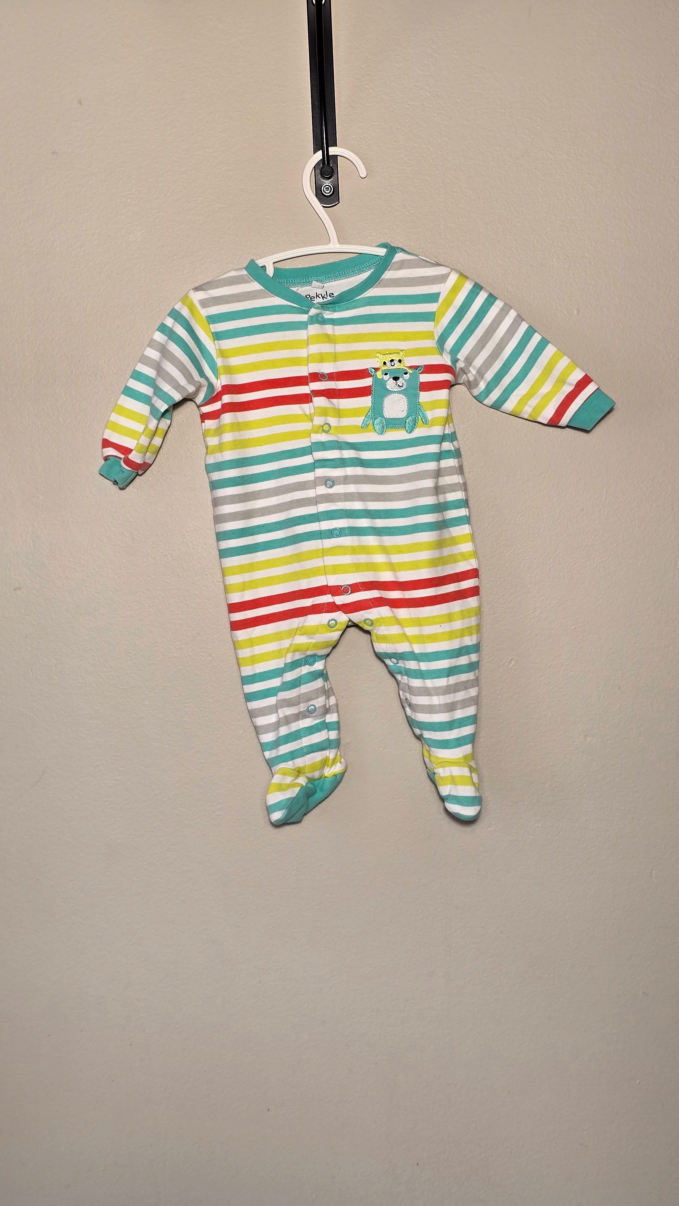 Pyjama ligné à boutons | Pekkle | 3 mois