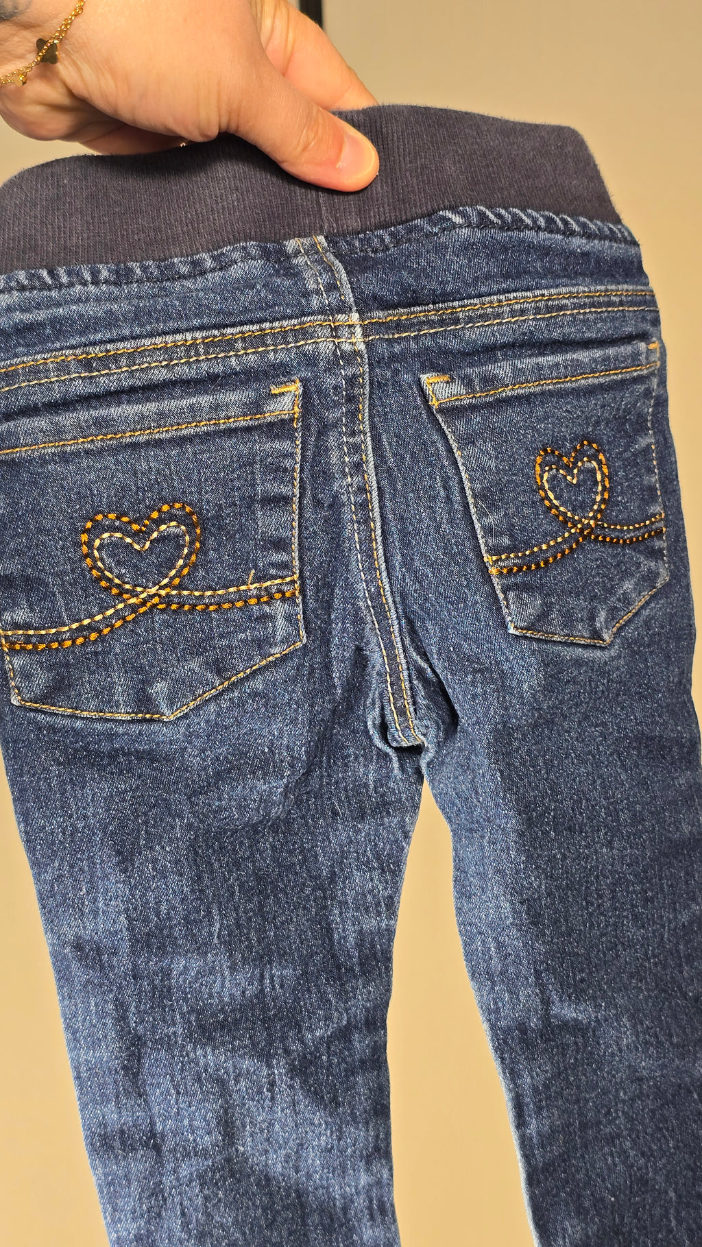Jeans à taille élastique | TAG | 18 mois *Broderie de coeur sur les fesses
