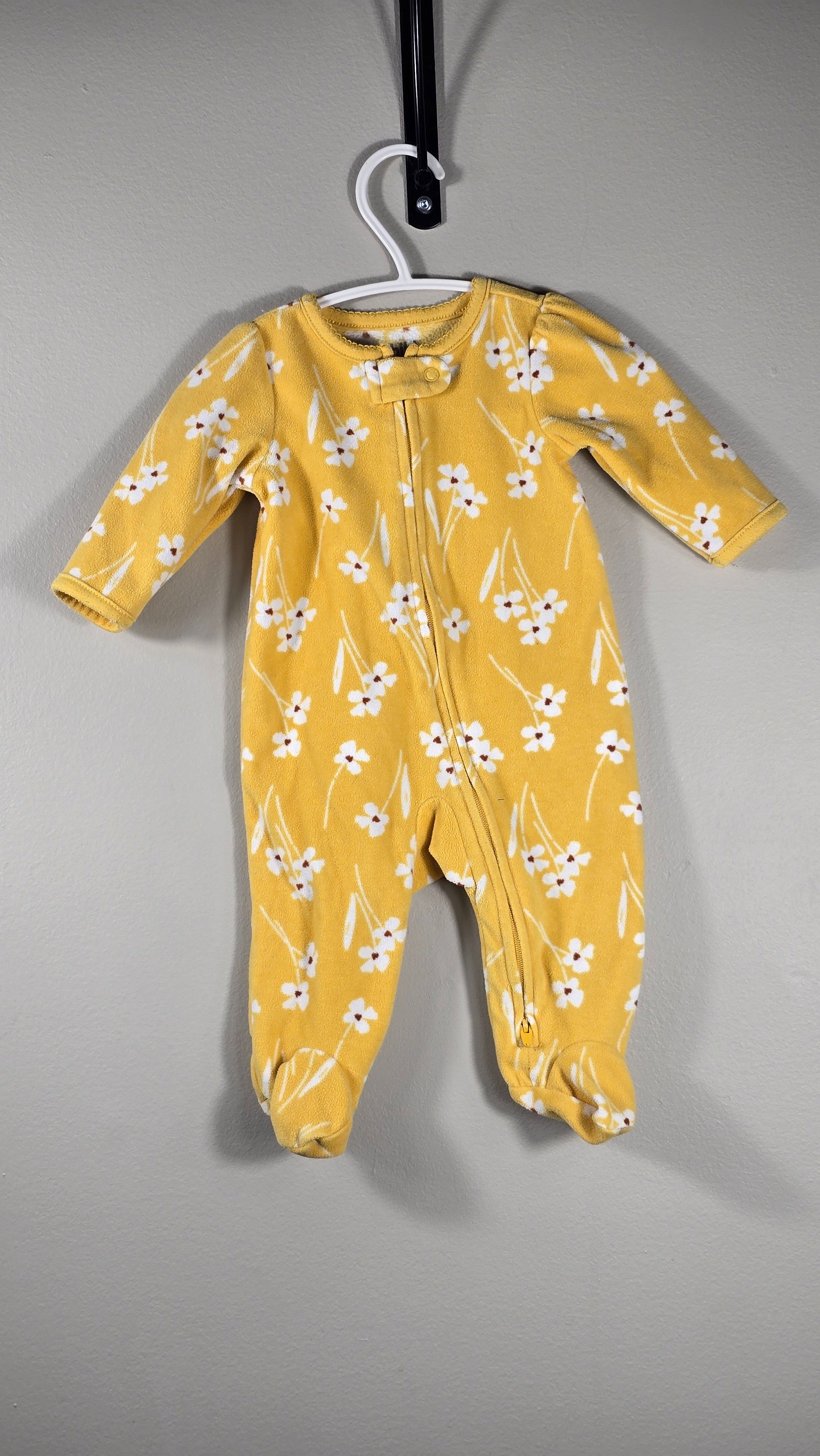 Pyjama fleuri en polar | Child of mine by Carter's | 0-3 mois *Poignets mousseux