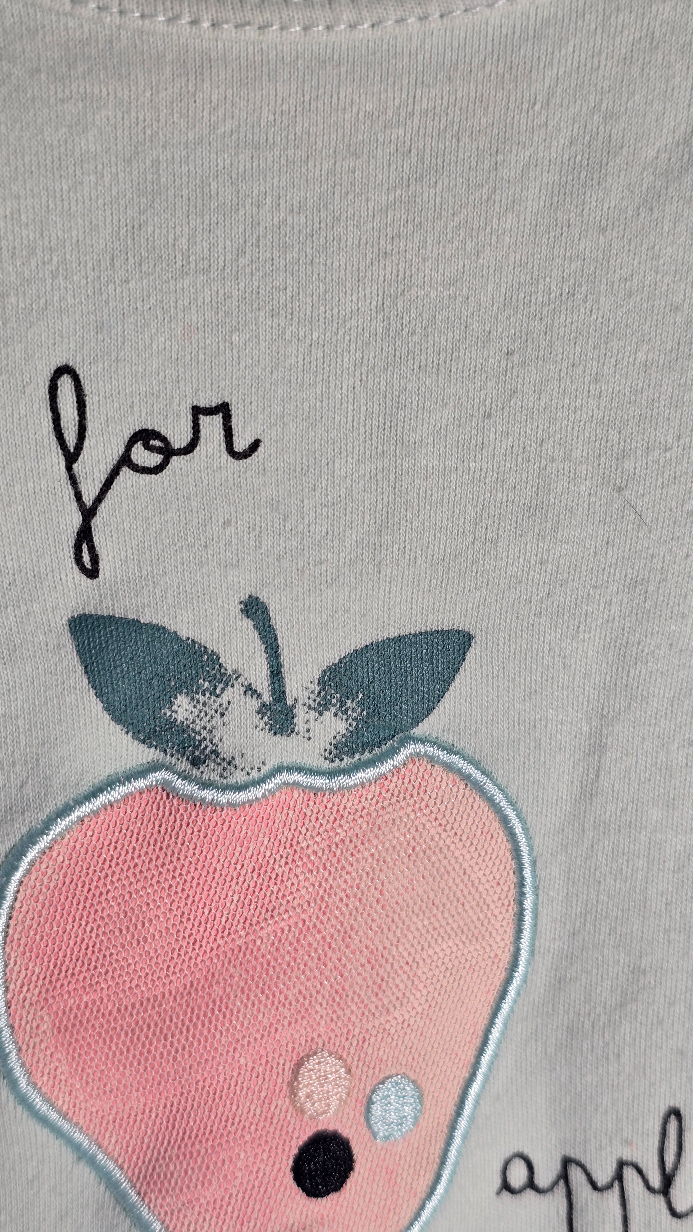 Cache-couche à manches longues "A is for apple" | PL baby | 6 mois *Imparfait