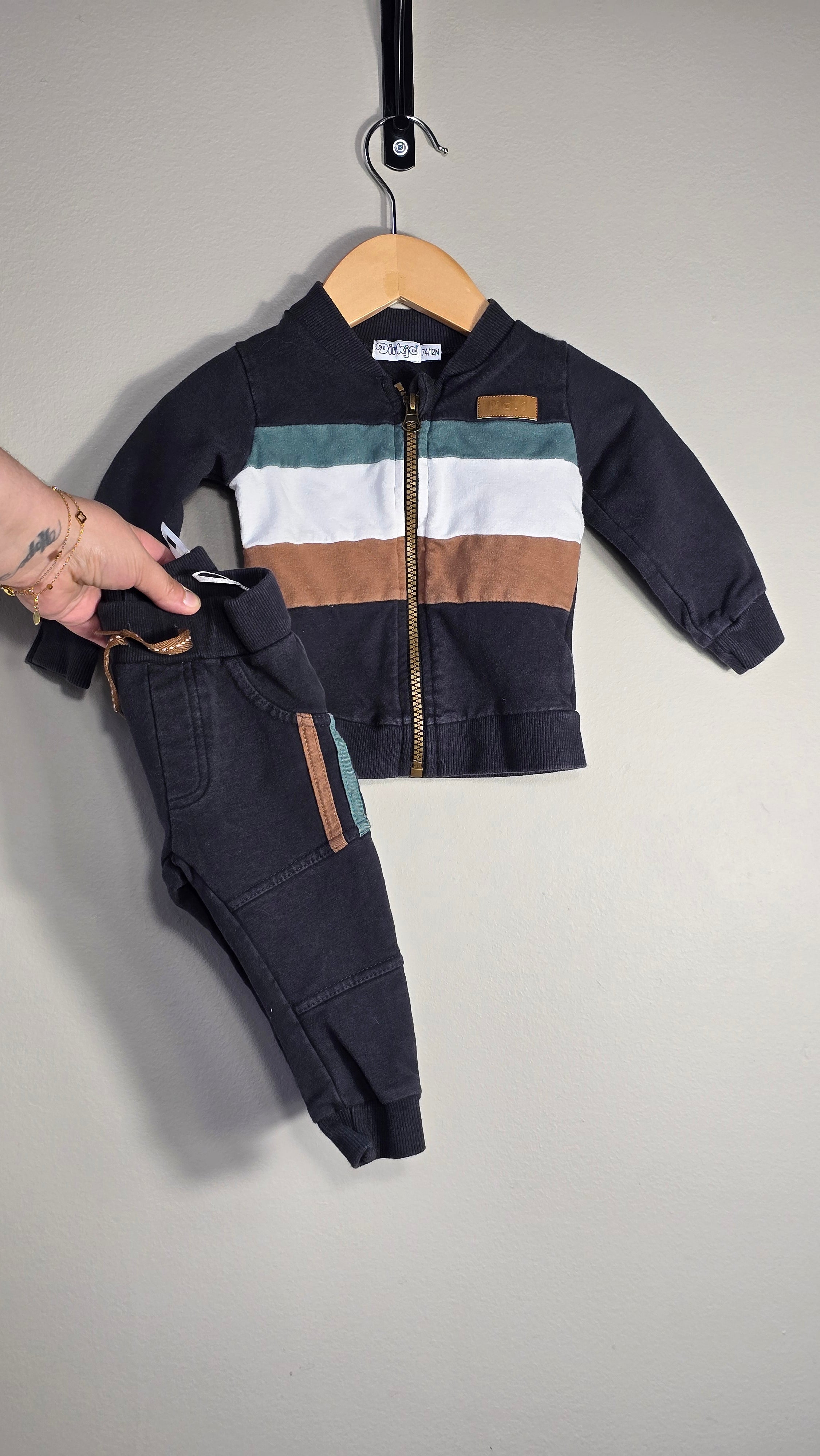 Ensemble pantalon et veste en molleton | Dirkje | 12 mois