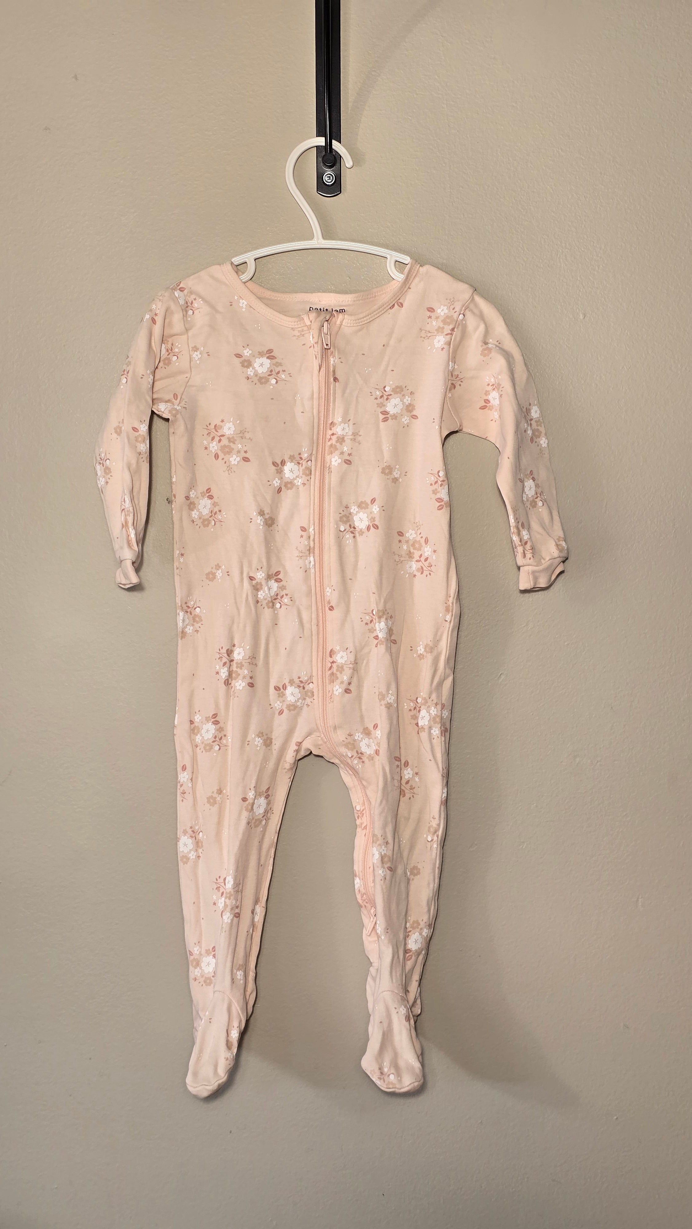 Pyjama fleuri rose pâle | Petit Lem | 12 mois
