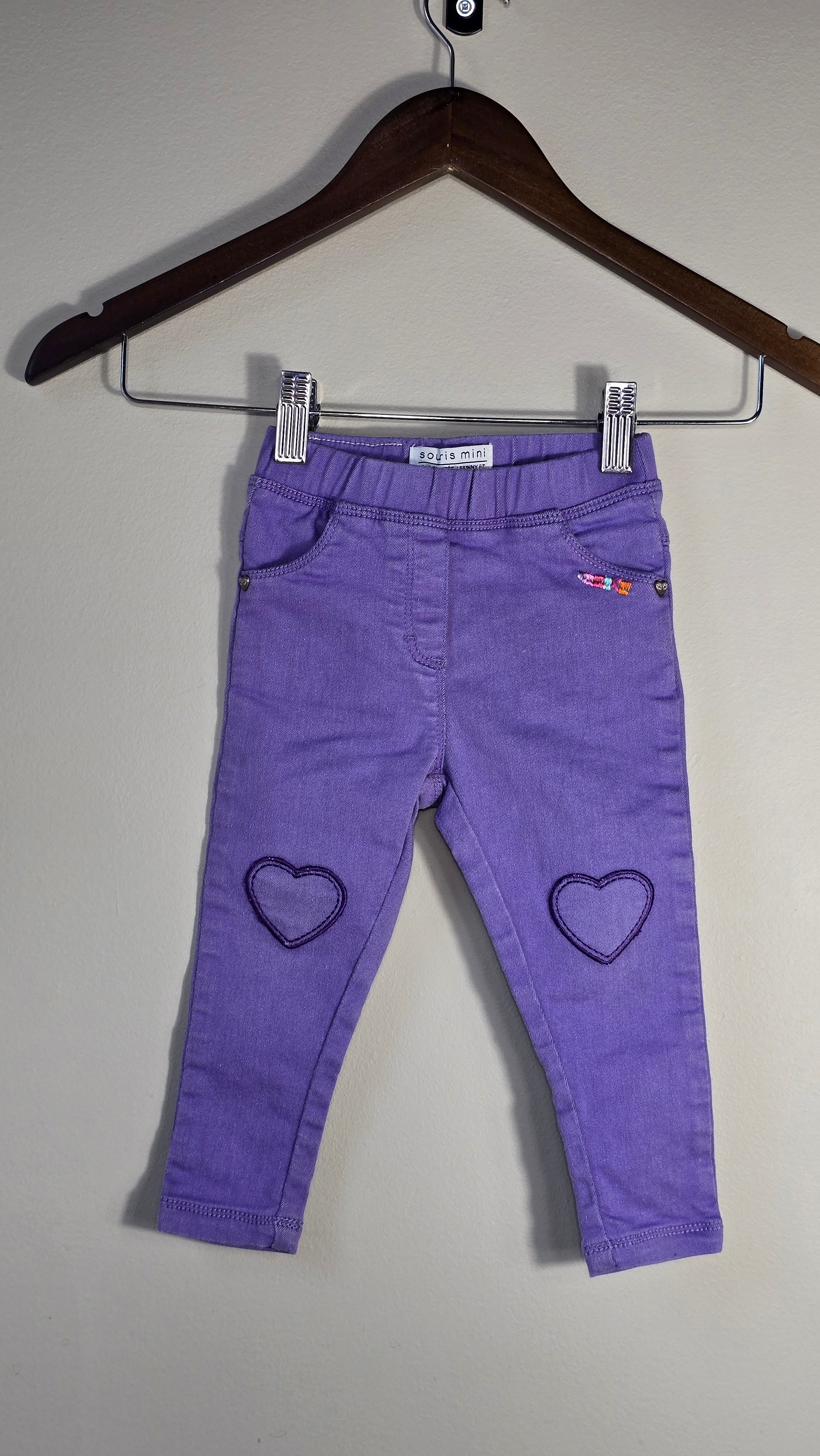 Jeans mauve skinny | Souris Mini | 12-18 mois
